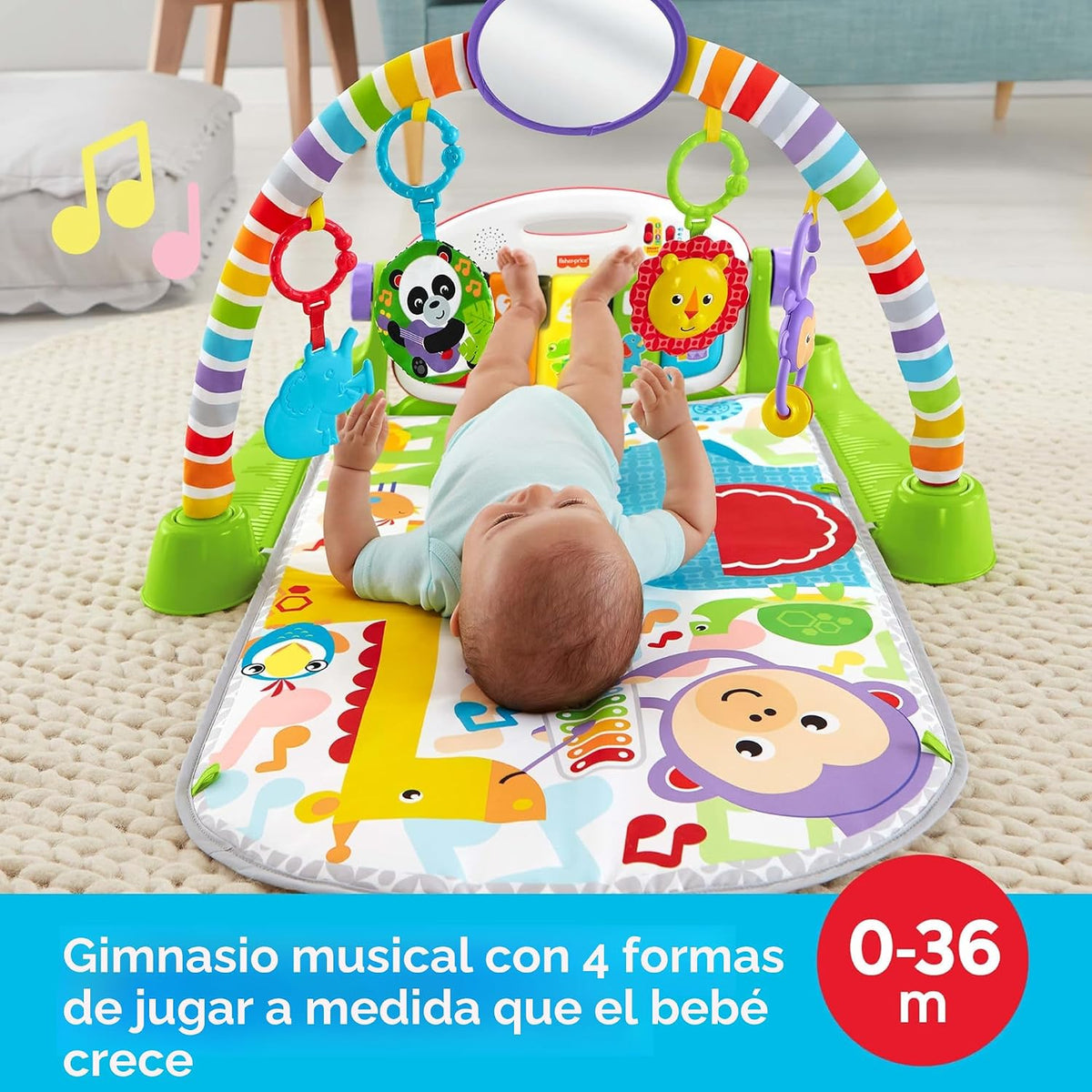 Gimnasio de piano Fisher-Price Baby Playmat Deluxe Kick & Play...