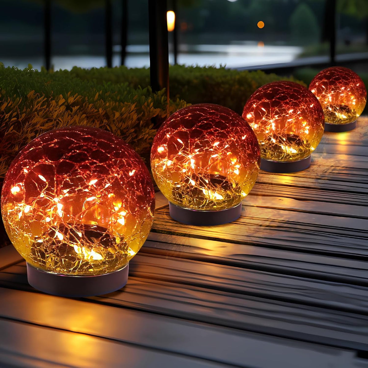 JKIMK Luces solares de globo para exteriores, impermeables, bolas s...