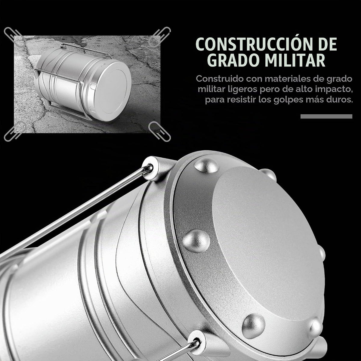 Lichamp Linterna LED para campamento, paquete de 4 linternas alimen...