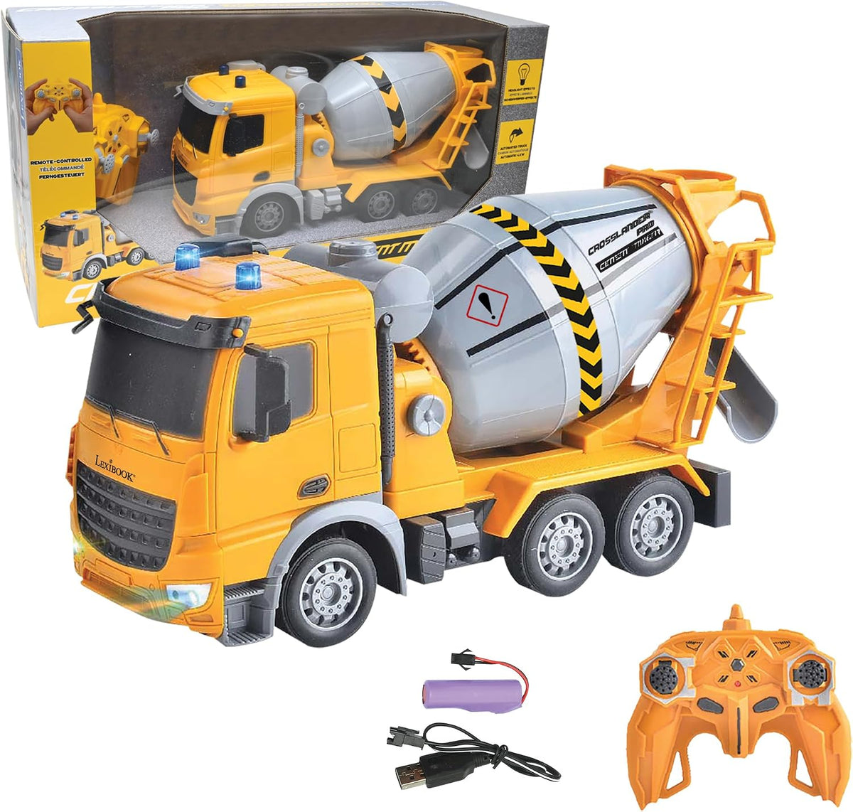 LEXiBOOK, Mezclador de concreto Crosslander RC, RCP15 | Tambor gira...