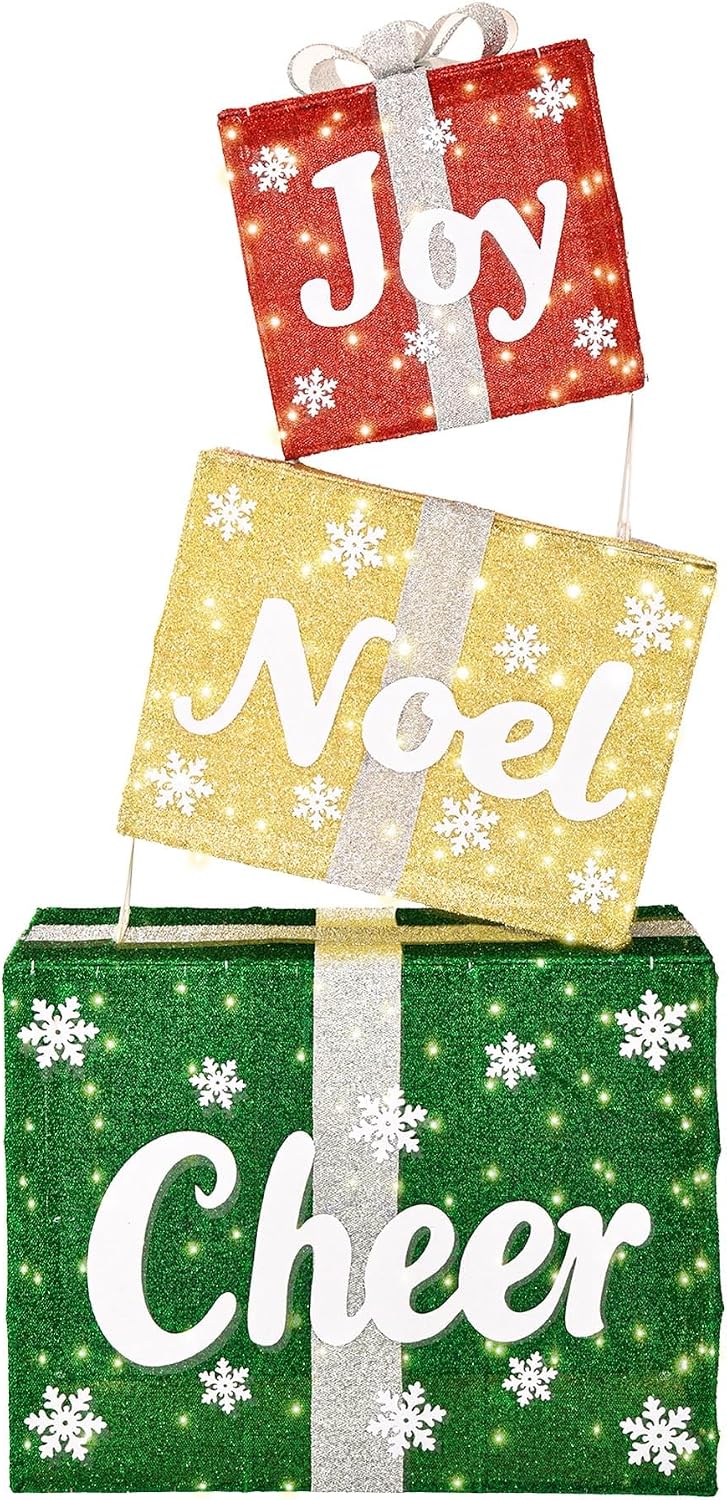 Caja de regalo gigante para decoración navideña al aire libre con |...