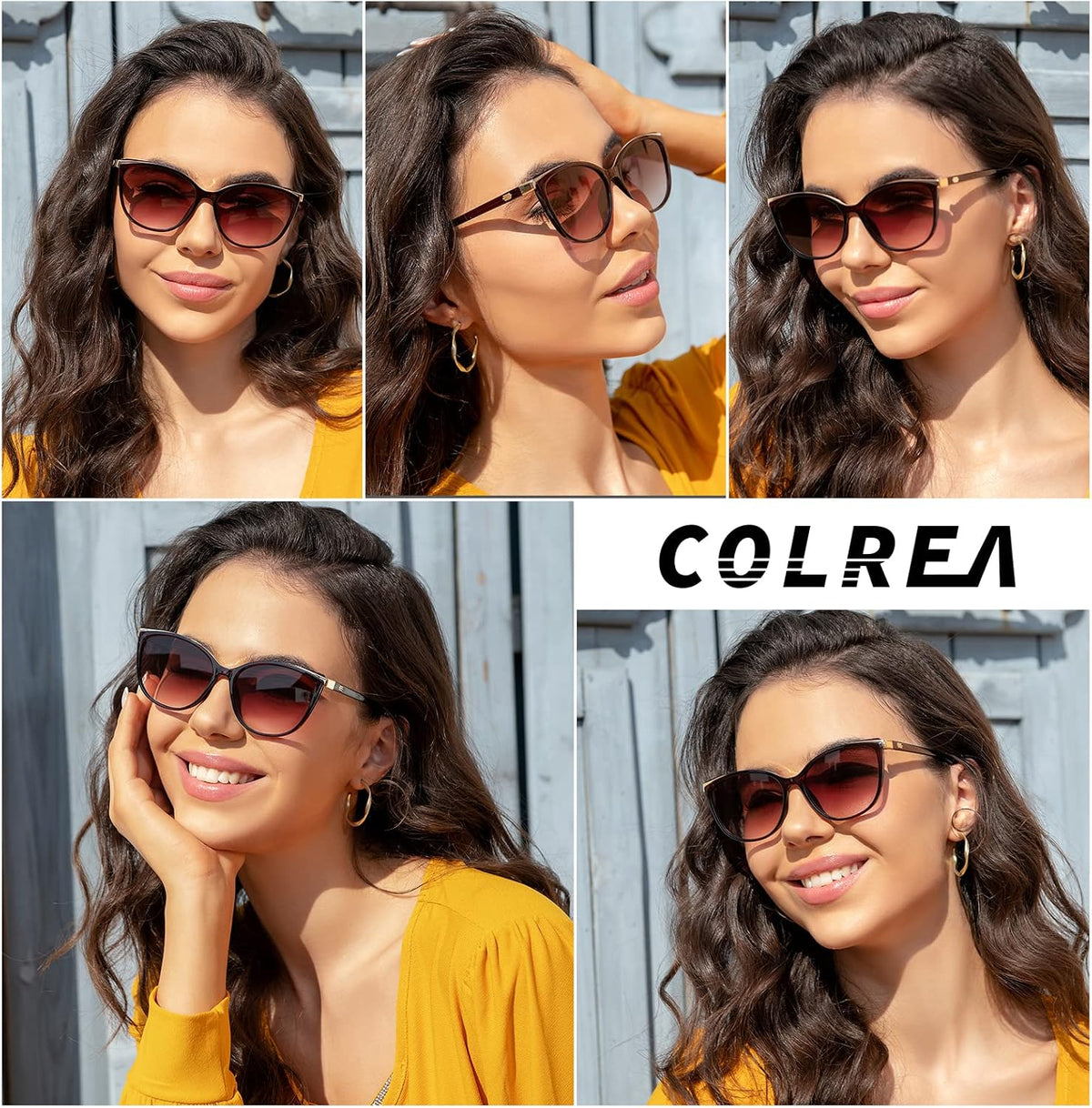 Colrea Gafas de Sol Modernas con Forma de Ojo de Gato para Mujer, E...