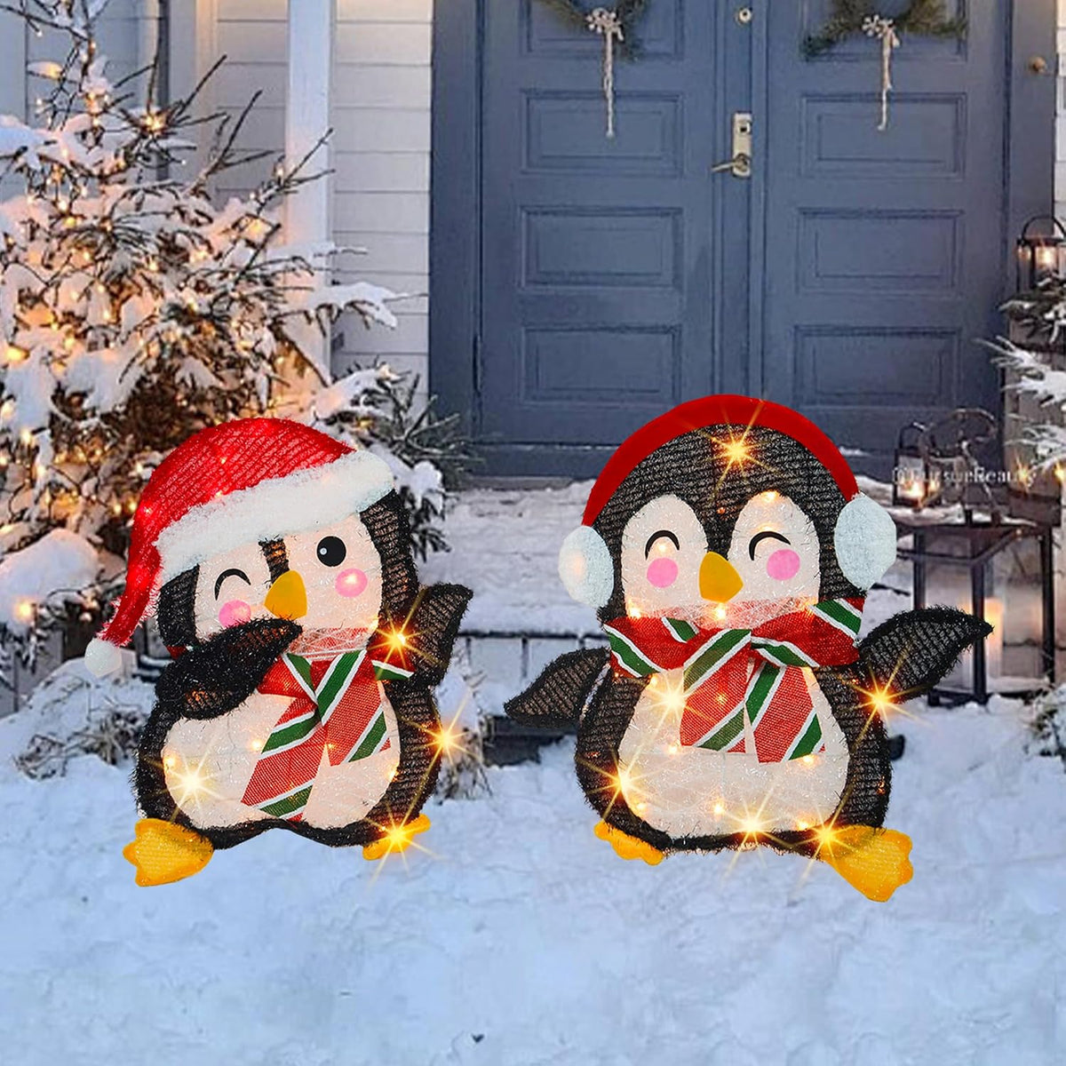 Dazzle Bright - Decoraciones navideñas para exteriores, juego de 2...