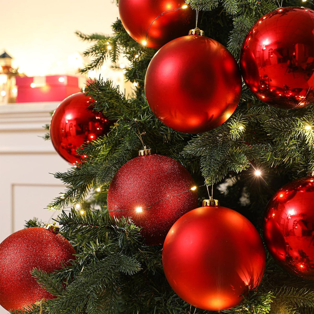 Deekin - Paquete de 8 bolas de adornos de Navidad extra grandes par...