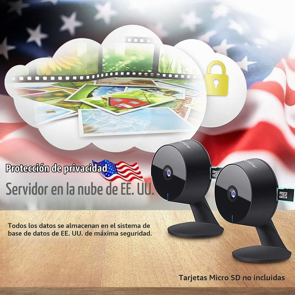 LaView Cámaras de seguridad 4 piezas, cámara de seguridad para el h...