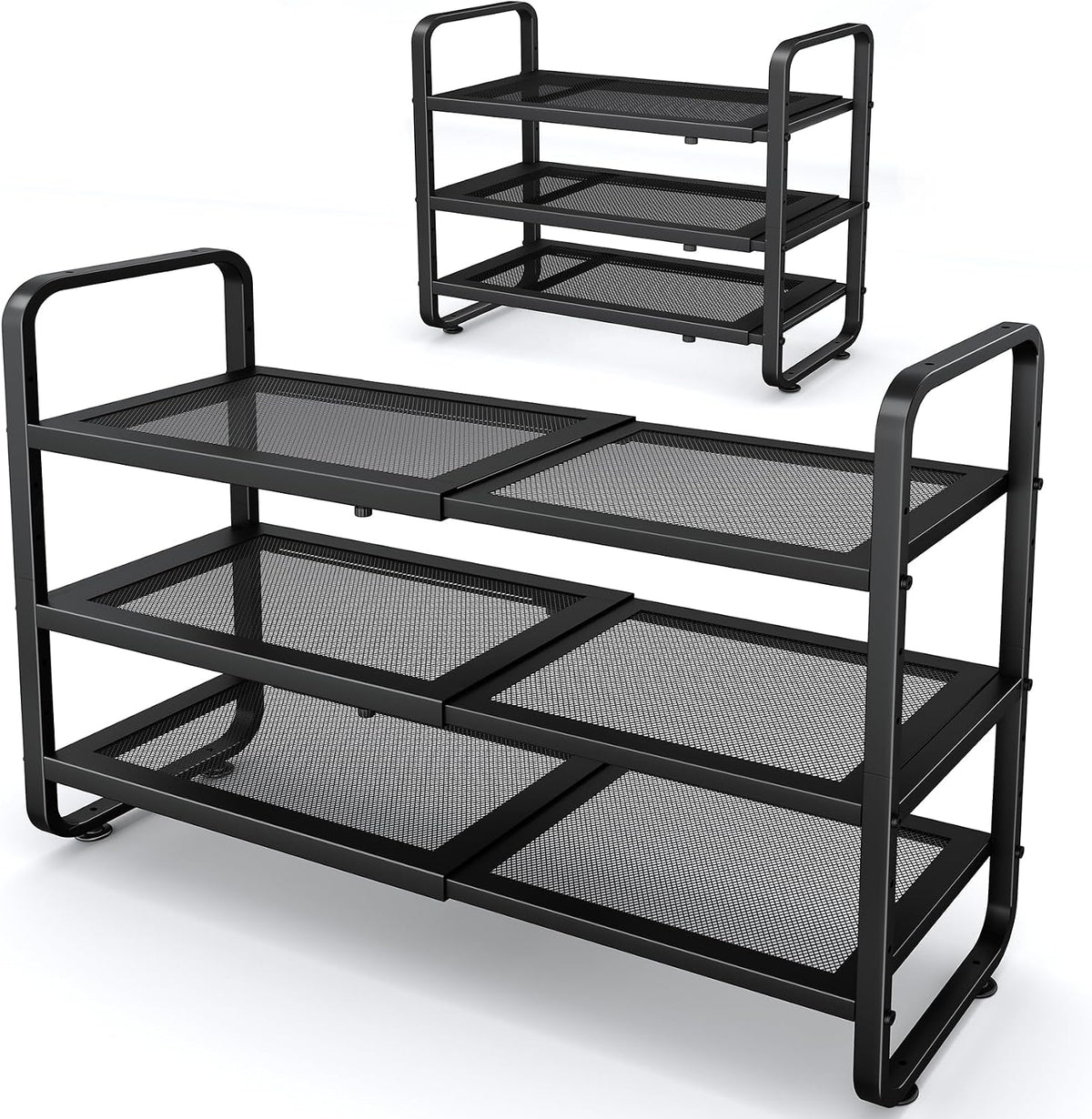Zapatero de metal expandible para armario, entrada y garaje, 3 nive...