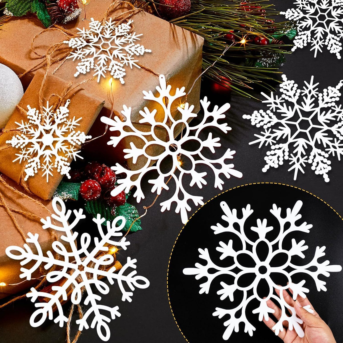 kockuu Decoraciones grandes de copos de nieve colgantes de Navidad...