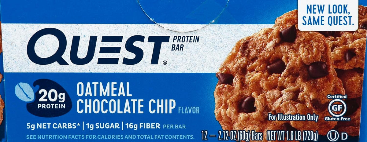 Quest Nutrition Barra de proteínas, chispas de chocolate de avena,...