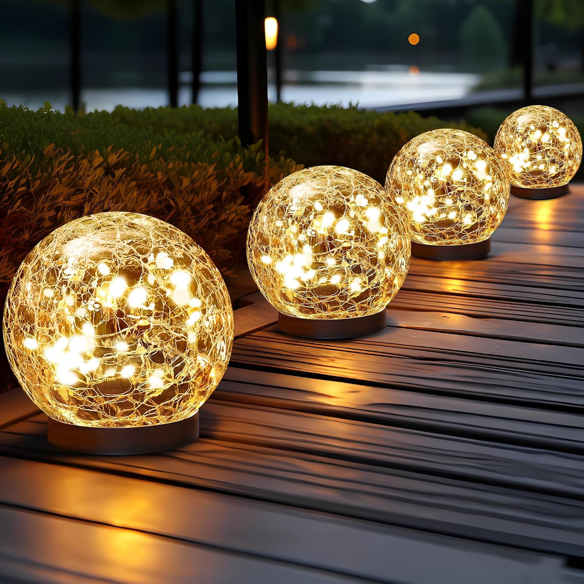 JKIMK Luces solares de globo para exteriores, impermeables, bolas s...