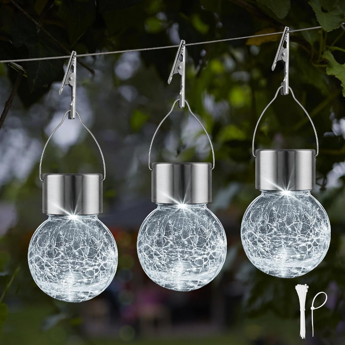 Luces Solares Colgantes para Exteriores Globo Decorativo Paquete de...