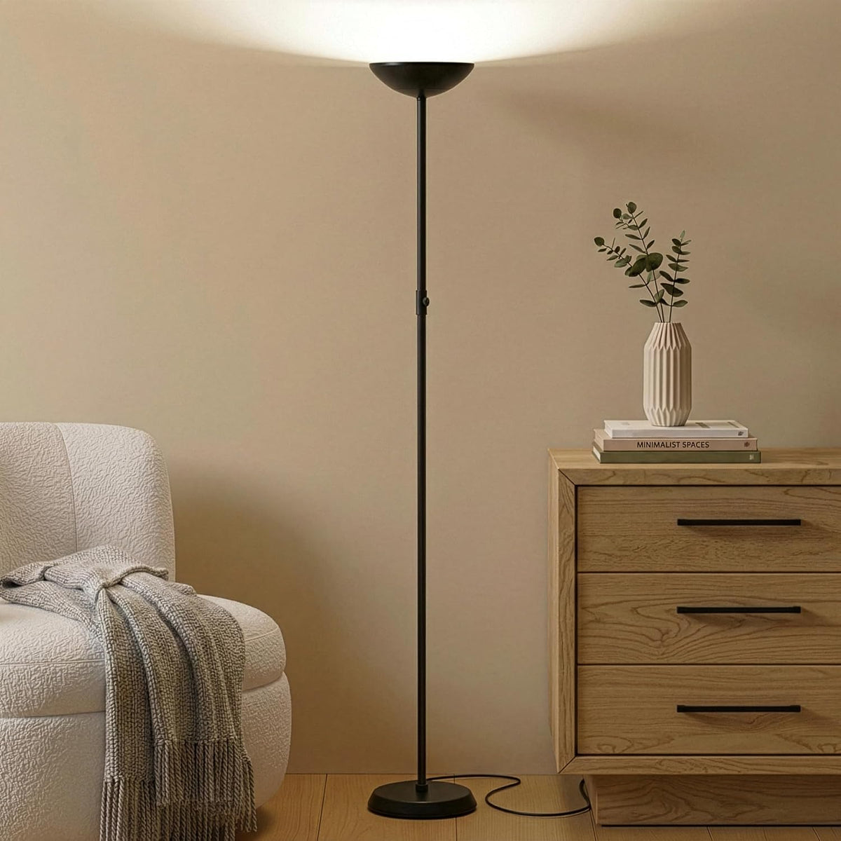 Brightech SkyLite - Lámpara de pie LED, lámpara de pie súper brilla...