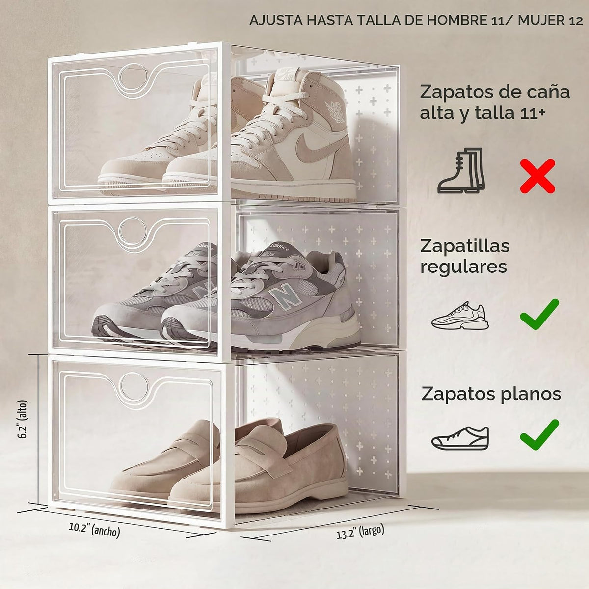 Pinkpum Paquete de 15 cajas de almacenamiento de zapatos extragrand...