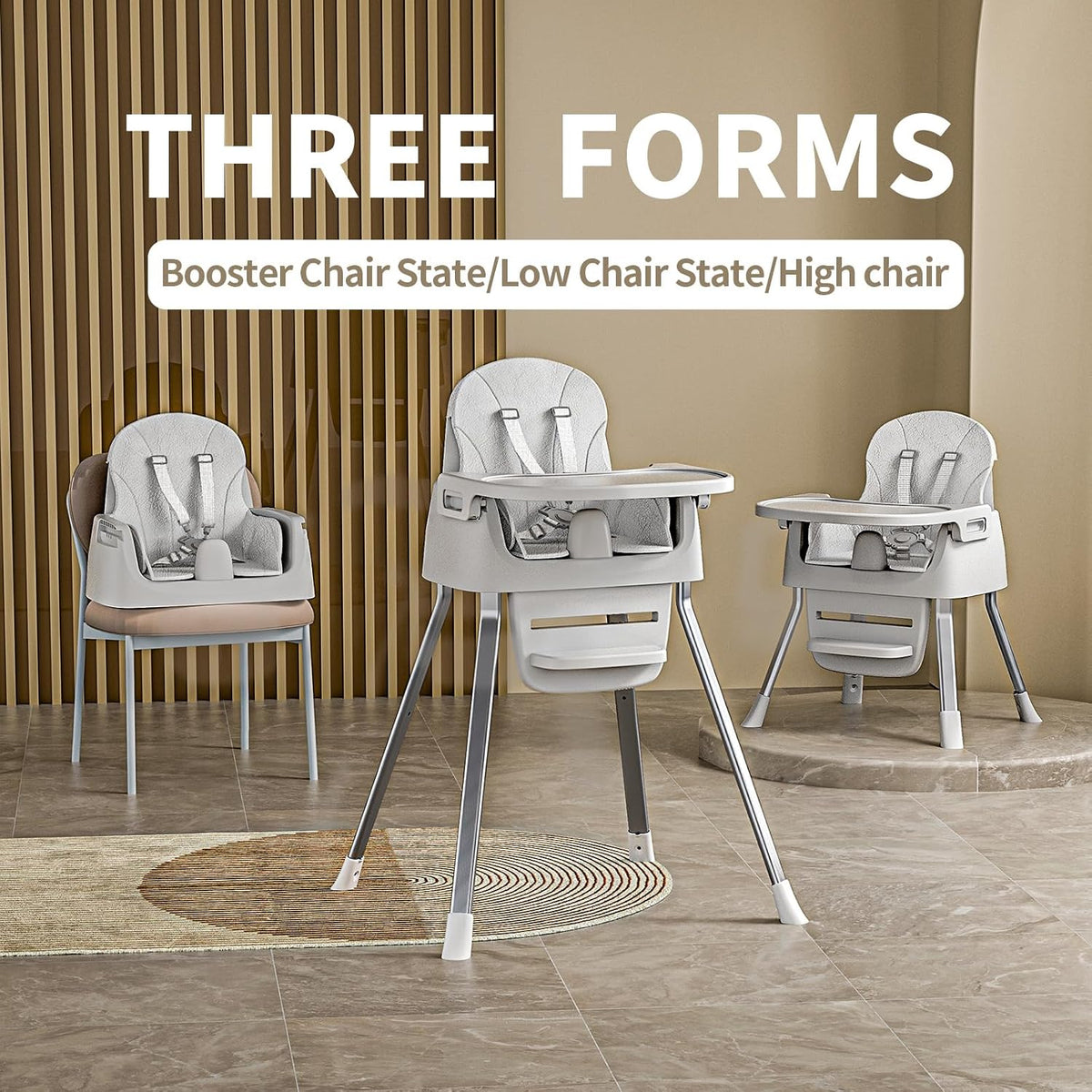 CheerKid - Silla alta 3 en 1 para bebés para meses y niños pequeños...