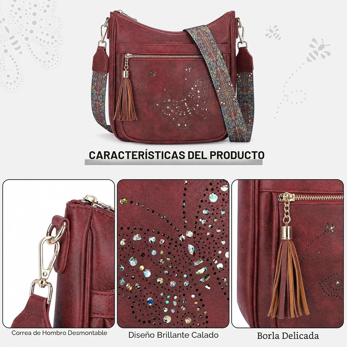 KITEVIUN - Bolsos tipo bandolera medianos para mujer, modernos, bol...
