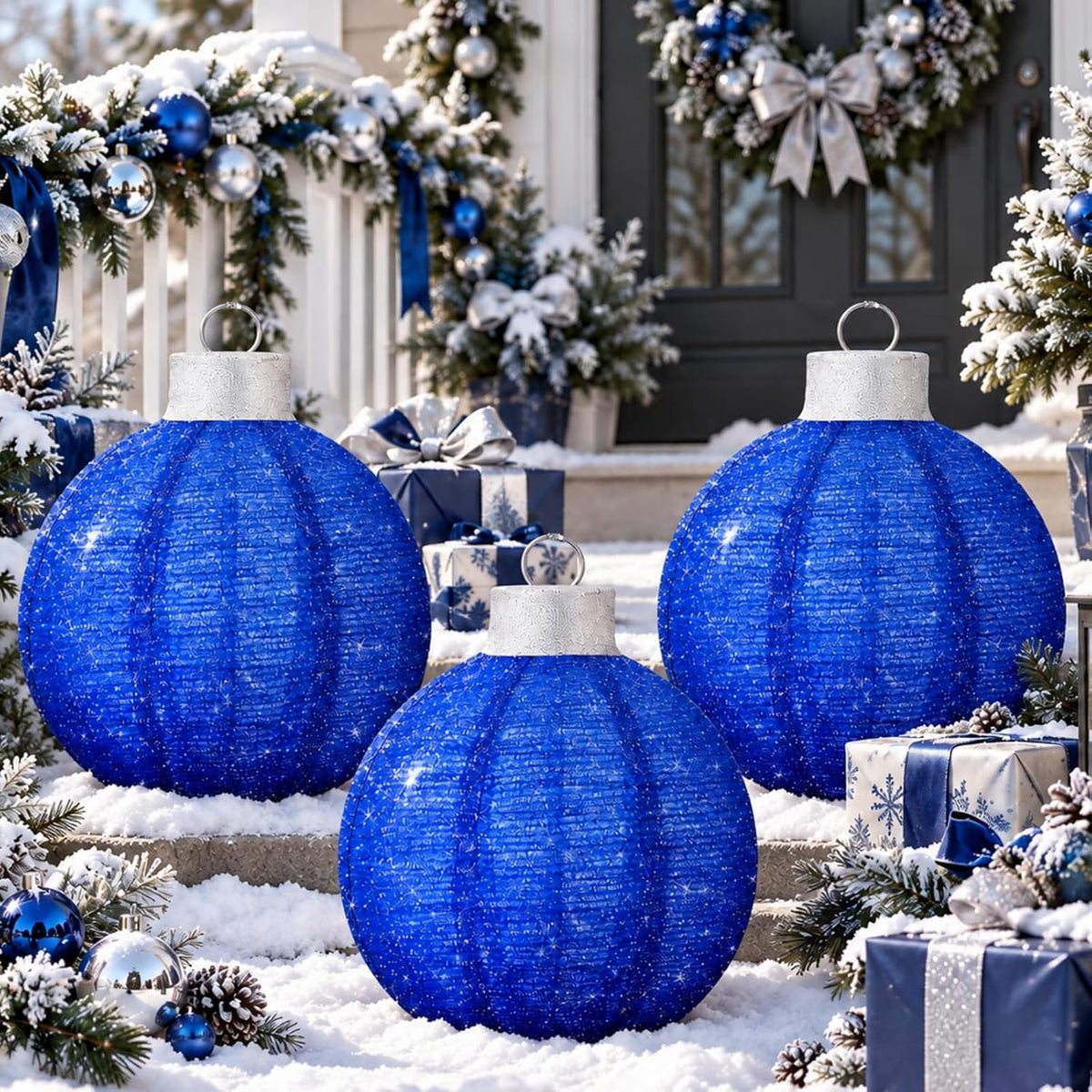 3 bolas de Navidad grandes de 12 pulgadas, adornos emergentes, purp...