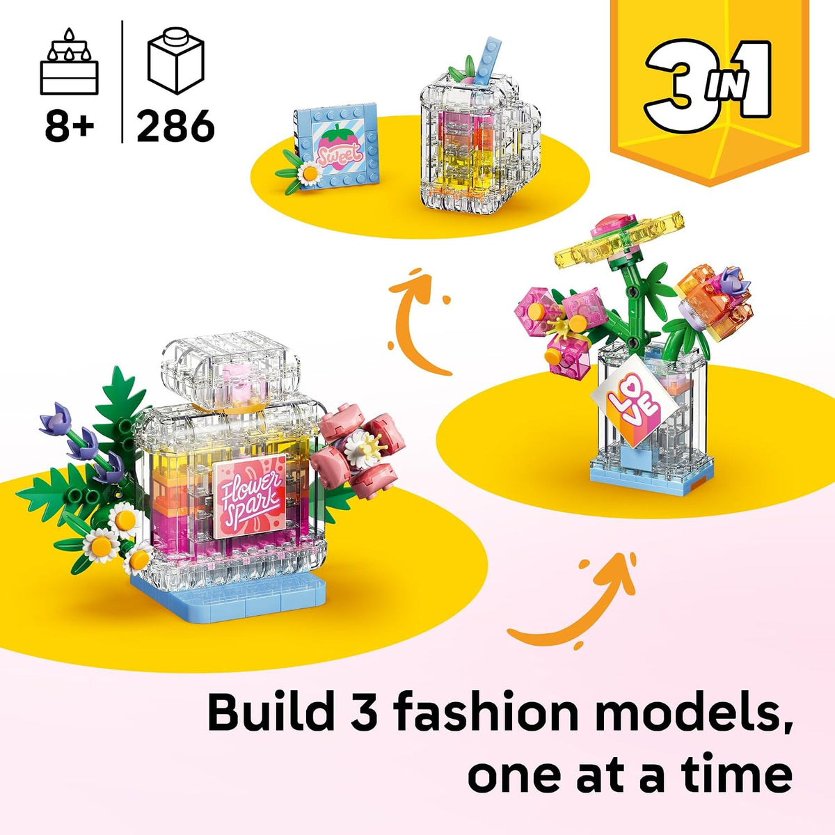 LEGO Creator 31383 - Botella de perfume de decoración floral 3 en 1...