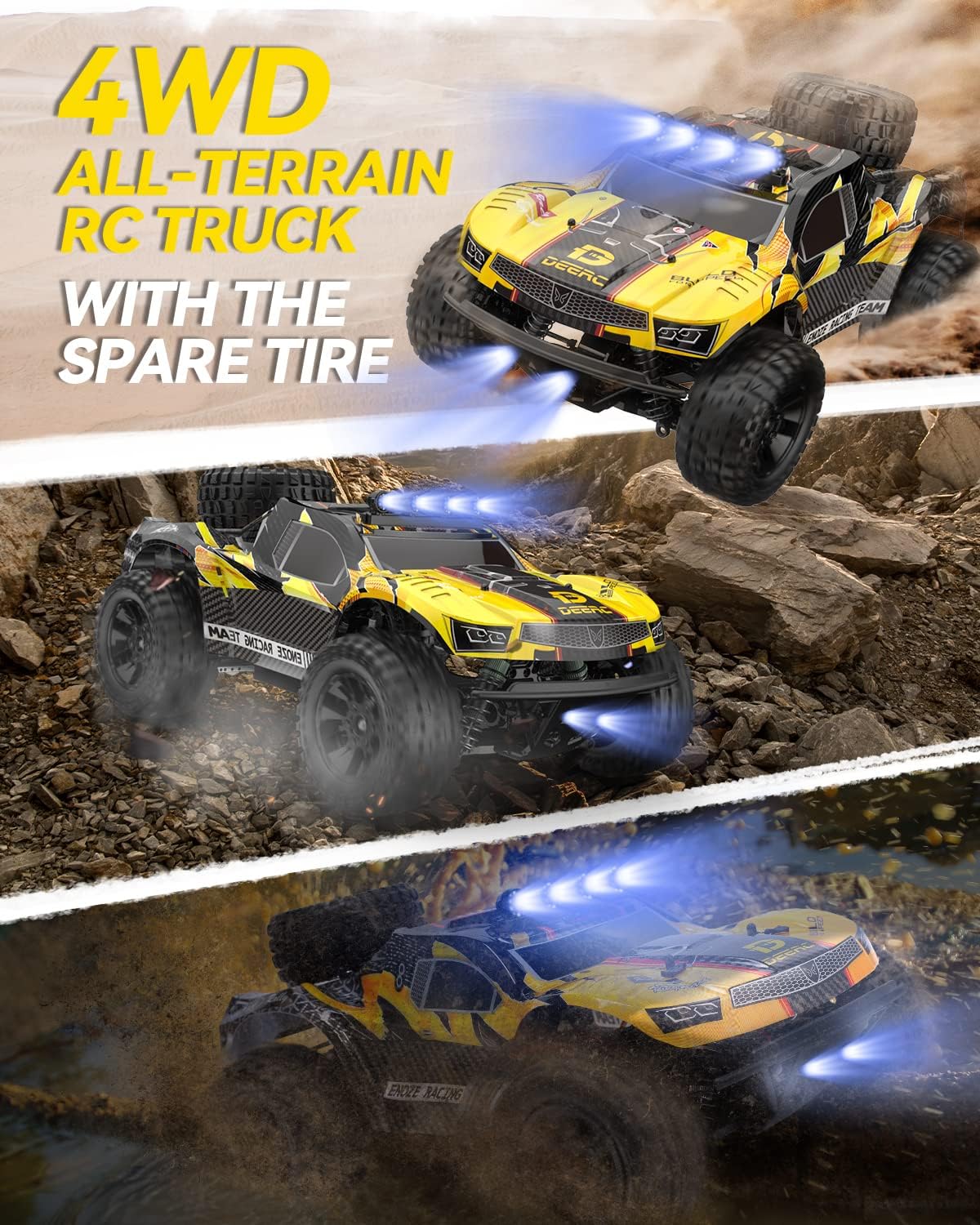 DEERC 9201E 1:10 Camión RC para Adultos y Niños, Coche RC de Recorr...