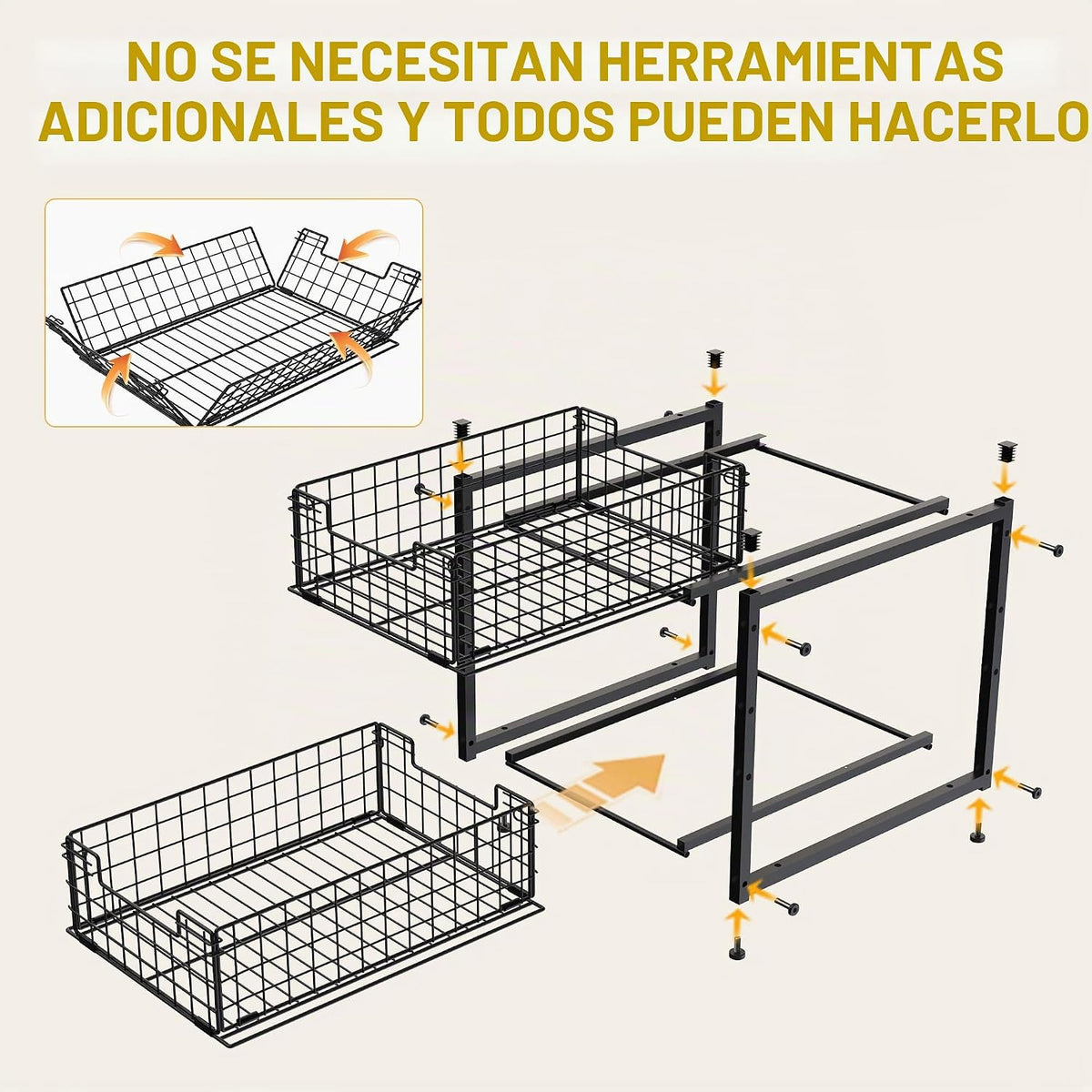 SILUB Organizador para debajo del fregadero, organizador de armario...