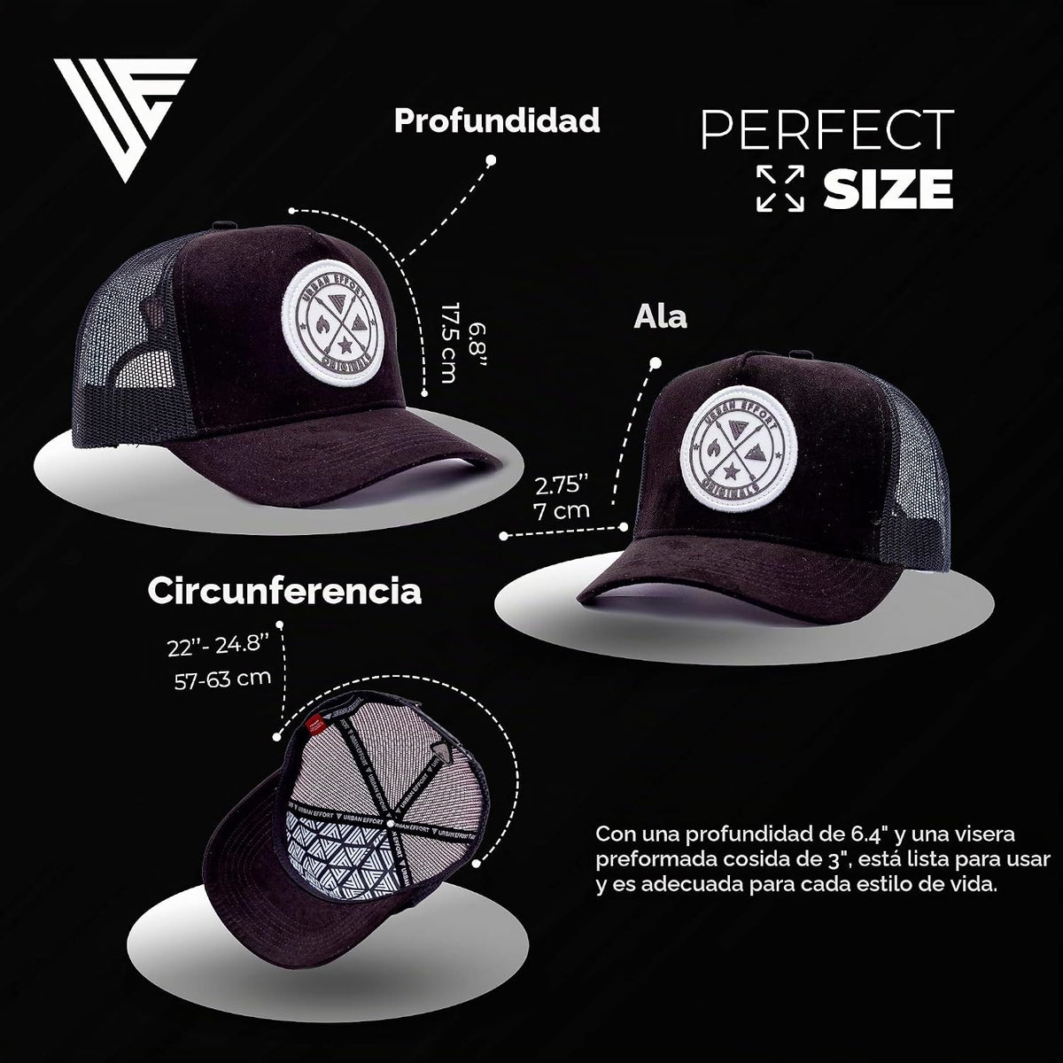 Urban Effort Trucker Hat para hombre – Gorra de béisbol con parte t...