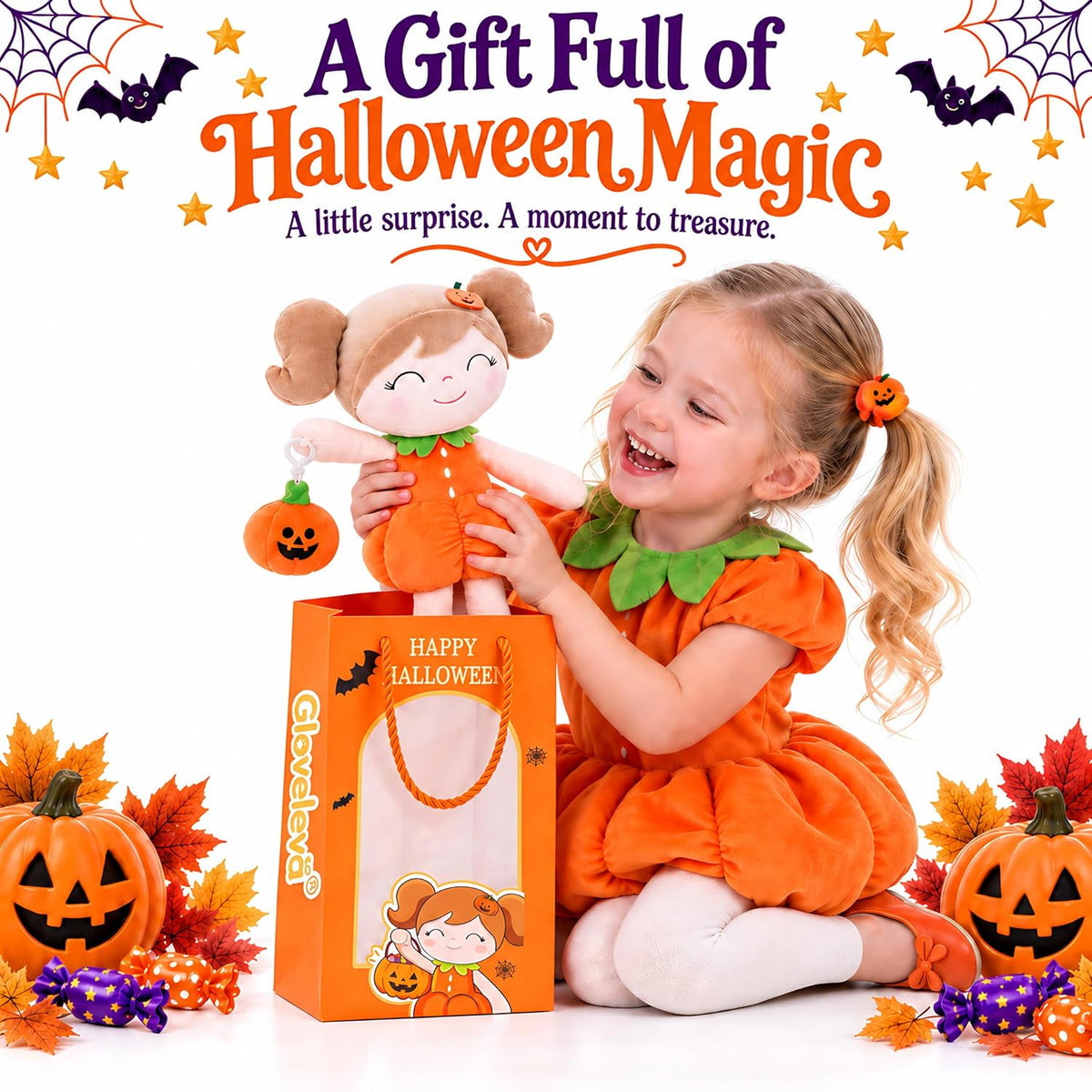 Gloveleya - Muñeca de bebé de Halloween, regalo para niñas, muñecas...