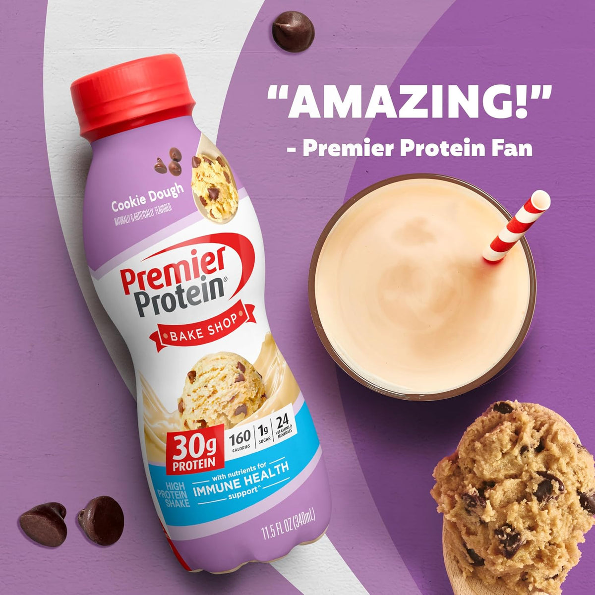 Premier Protein Batido, masa de galletas, 1.06 oz de proteína, sin...