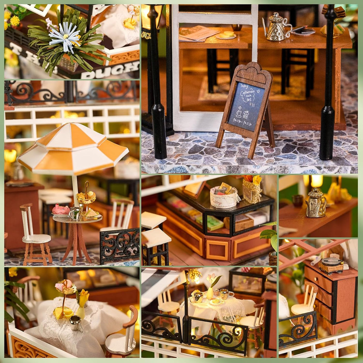CUTEBEE Casa de muñecas en miniatura con muebles, kit de casa de mu...