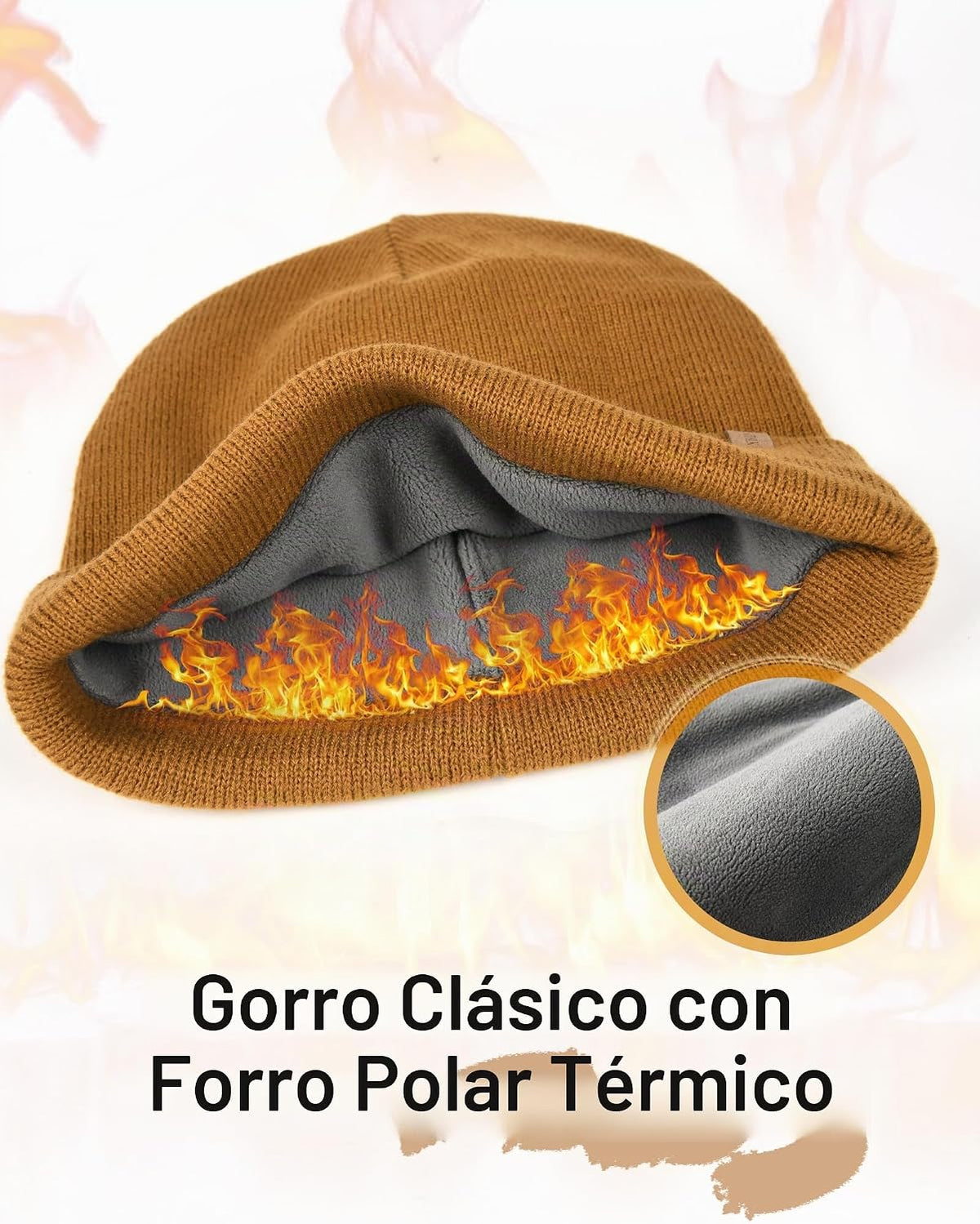 FURTALK Gorro de invierno con forro polar para hombre, doble capa,...