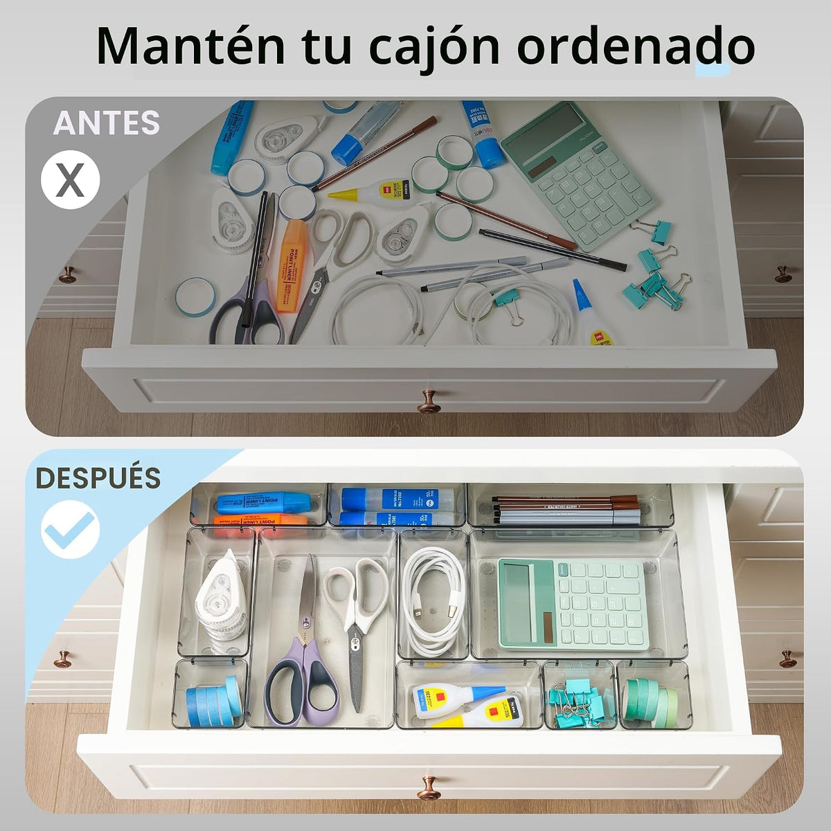 Vtopmart Paquete de 25 organizadores de cajones de plástico con | O...