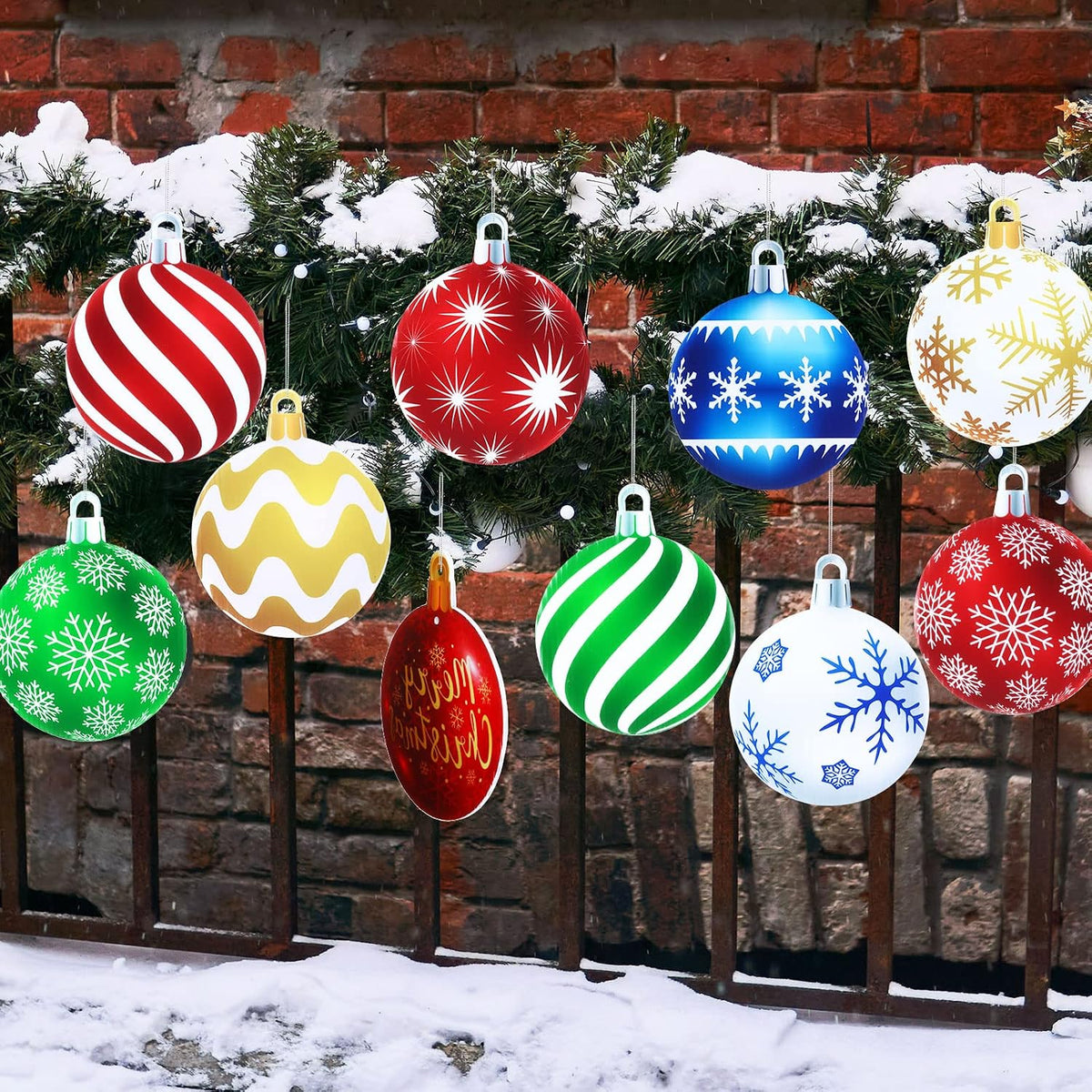Sumind 20 piezas de decoraciones grandes de Navidad para colgar al...
