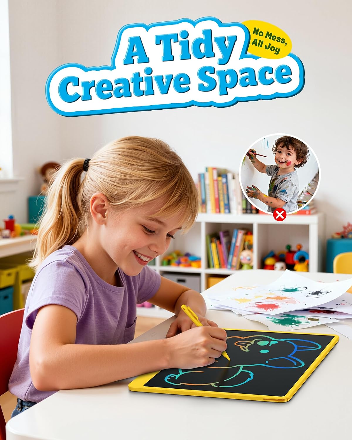 Bravokids Tableta de escritura LCD de 16 pulgadas para niños de 3 a...