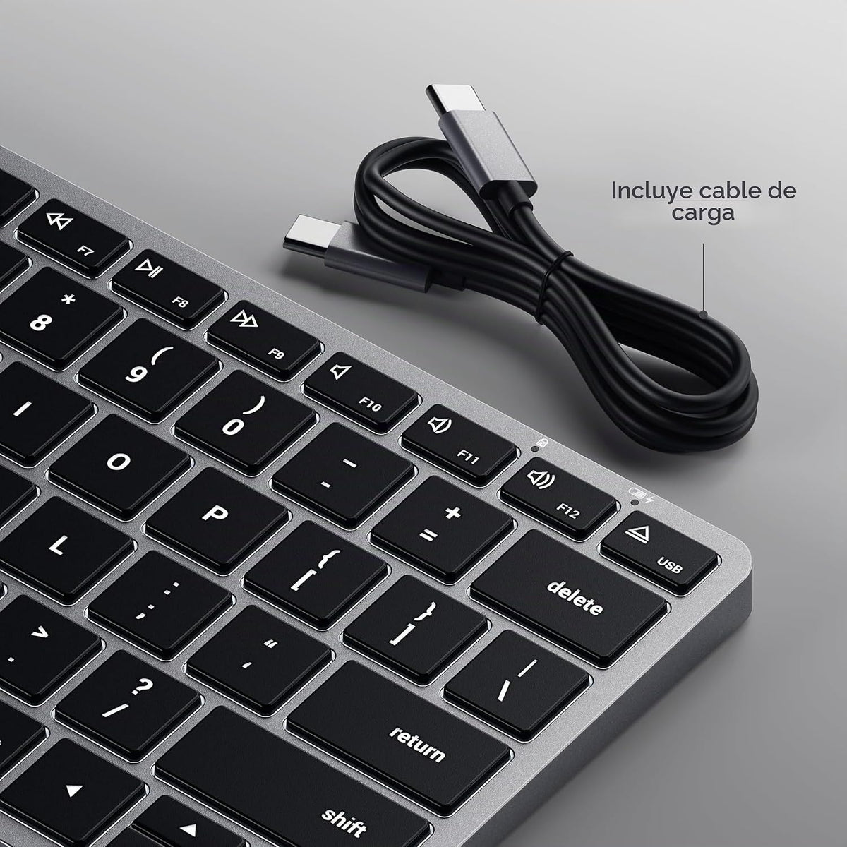 Teclado retroiluminado Bluetooth Satechi Slim X1, sincronización mu...