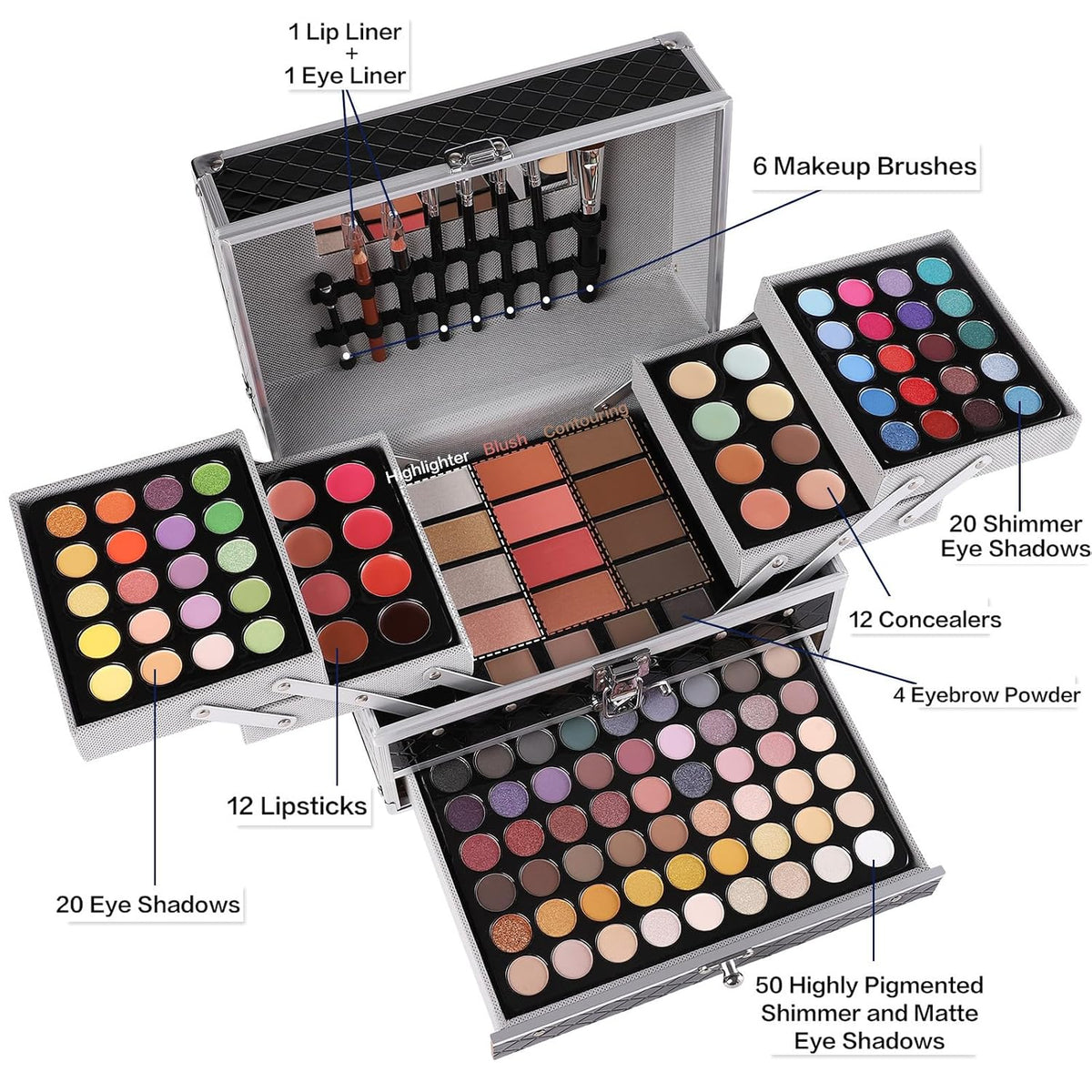 Juego de regalo de maquillaje todo en uno para mujeres y niñas, kit...