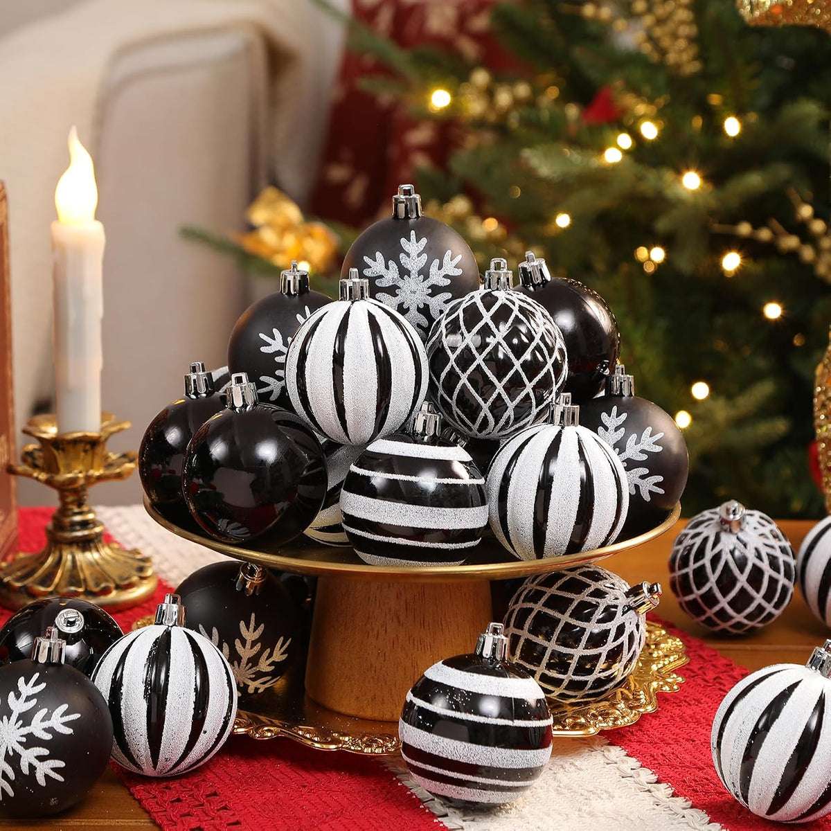 SHareconn 30 bolas de árbol de Navidad de 2.36 pulgadas, adornos en...