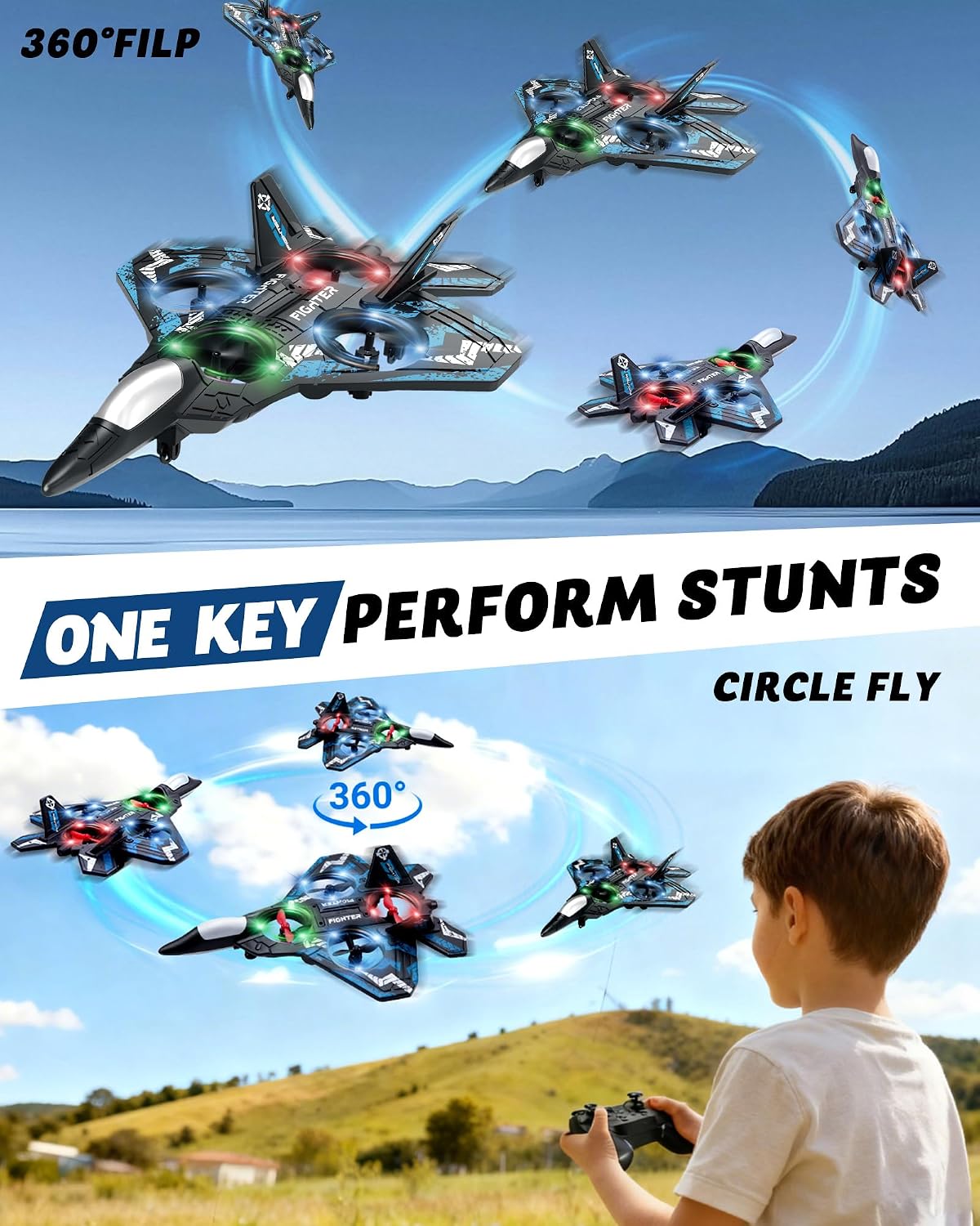JoyRapt - Drones de espuma RC para niños, avión de control remoto,...