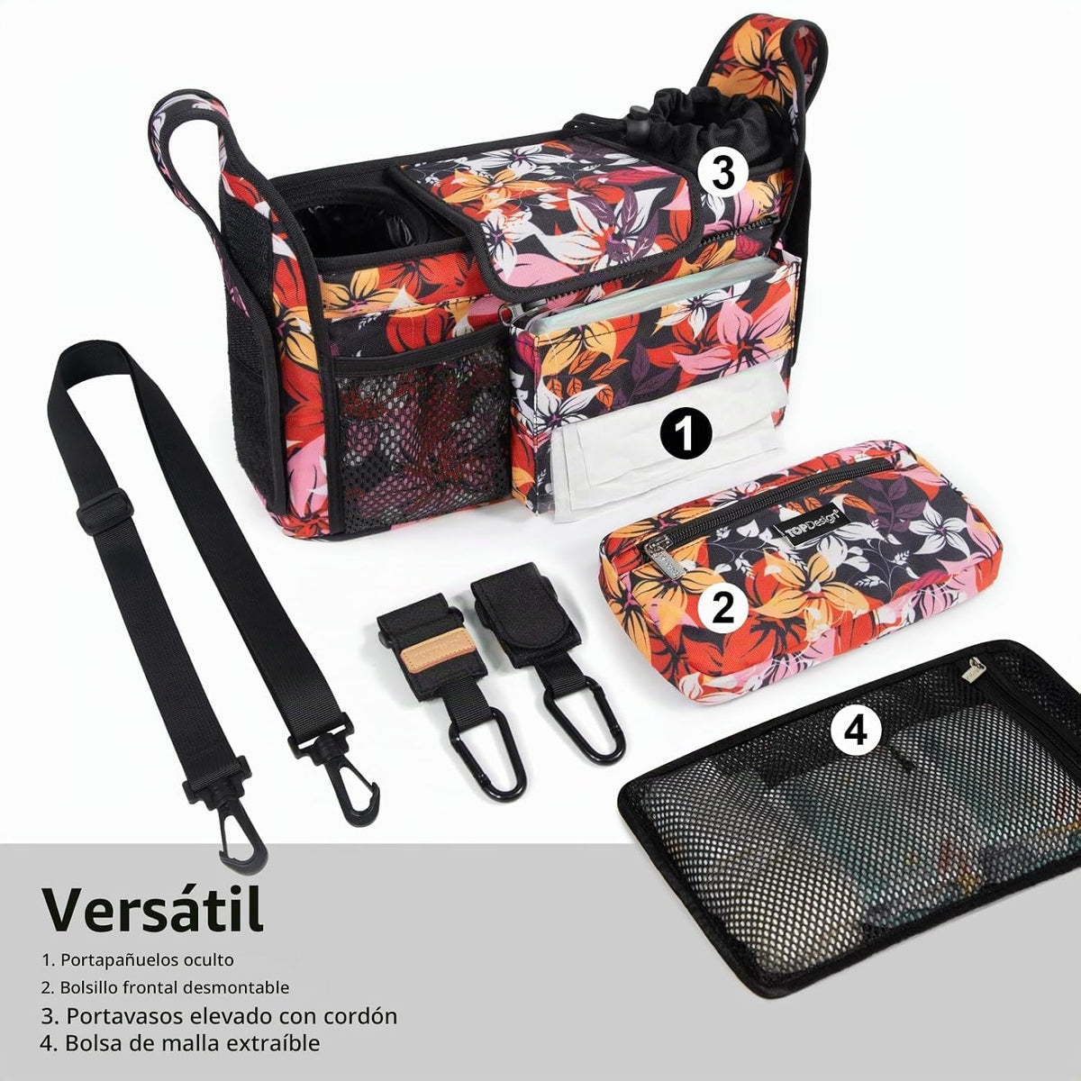 TOPDesign Organizador universal para cochecito de bebé, carrito de...