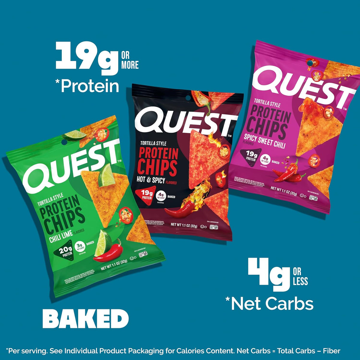 Chips de proteína estilo tortilla Quest Nutrition, paquete variado...