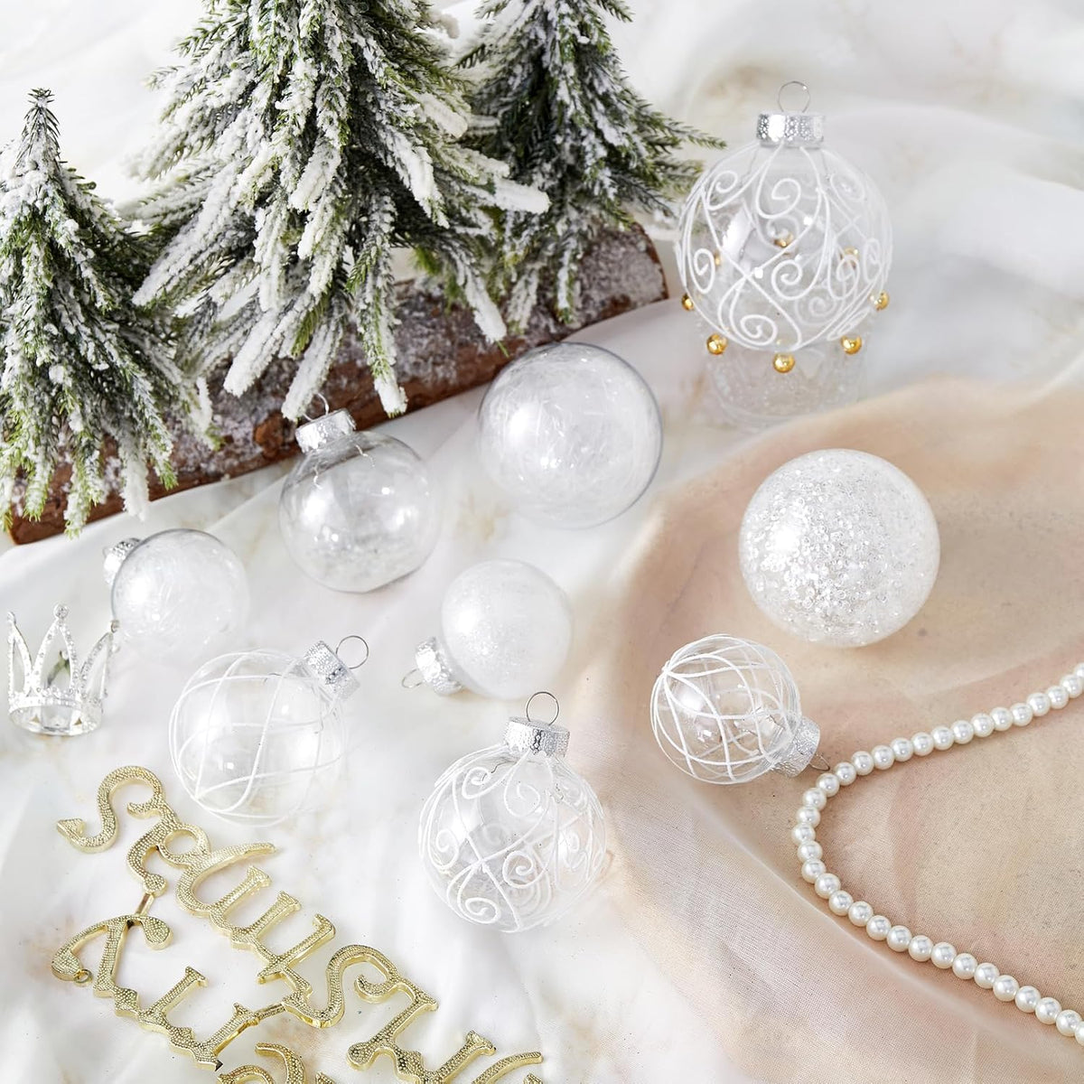 Wironlst Adornos de Bolas de Navidad Irrompibles Transparentes de P...