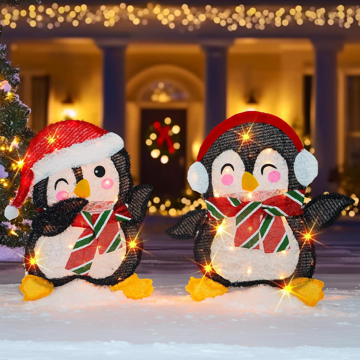 Dazzle Bright - Decoraciones navideñas para exteriores, juego de 2...