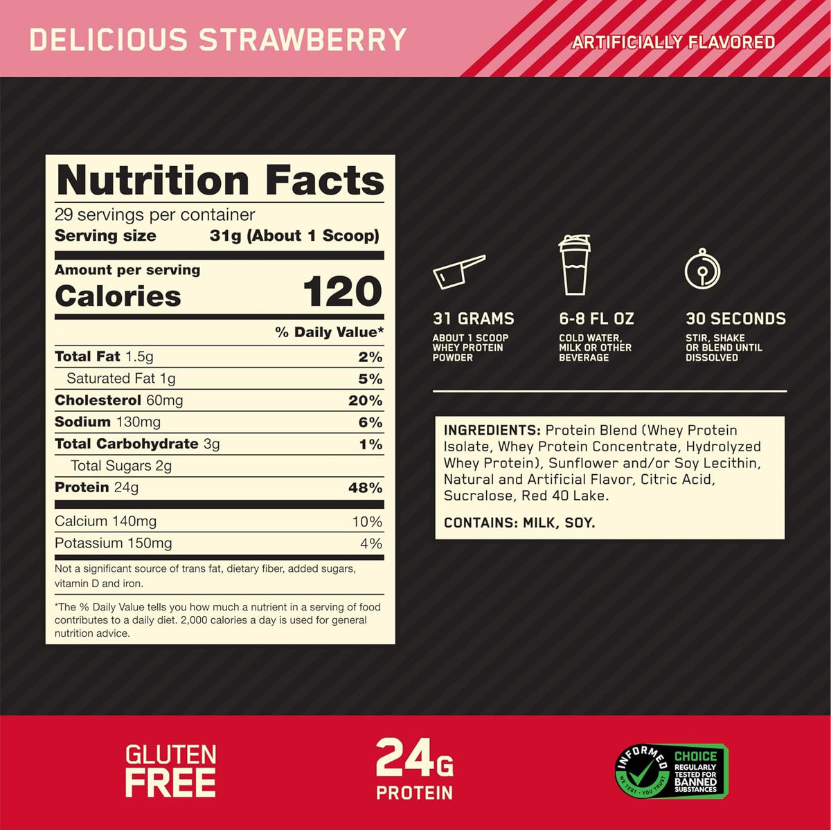Optimum Nutrition Estándar dorado 100% Proteína de Suero de Leche e...
