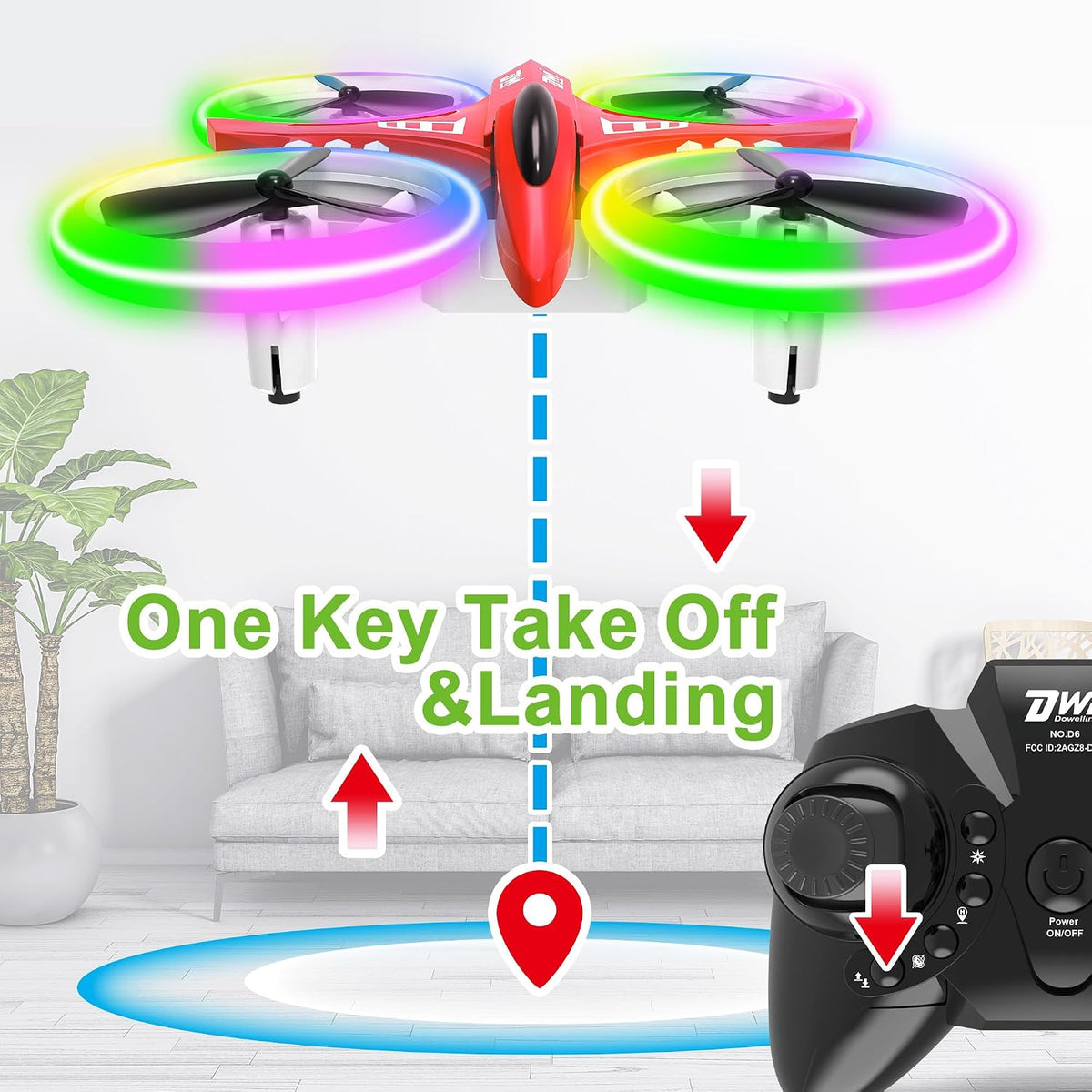 Dwi Dowellin Mini Dron de 4.9 Pulgadas para Niños a Prueba de Choqu...
