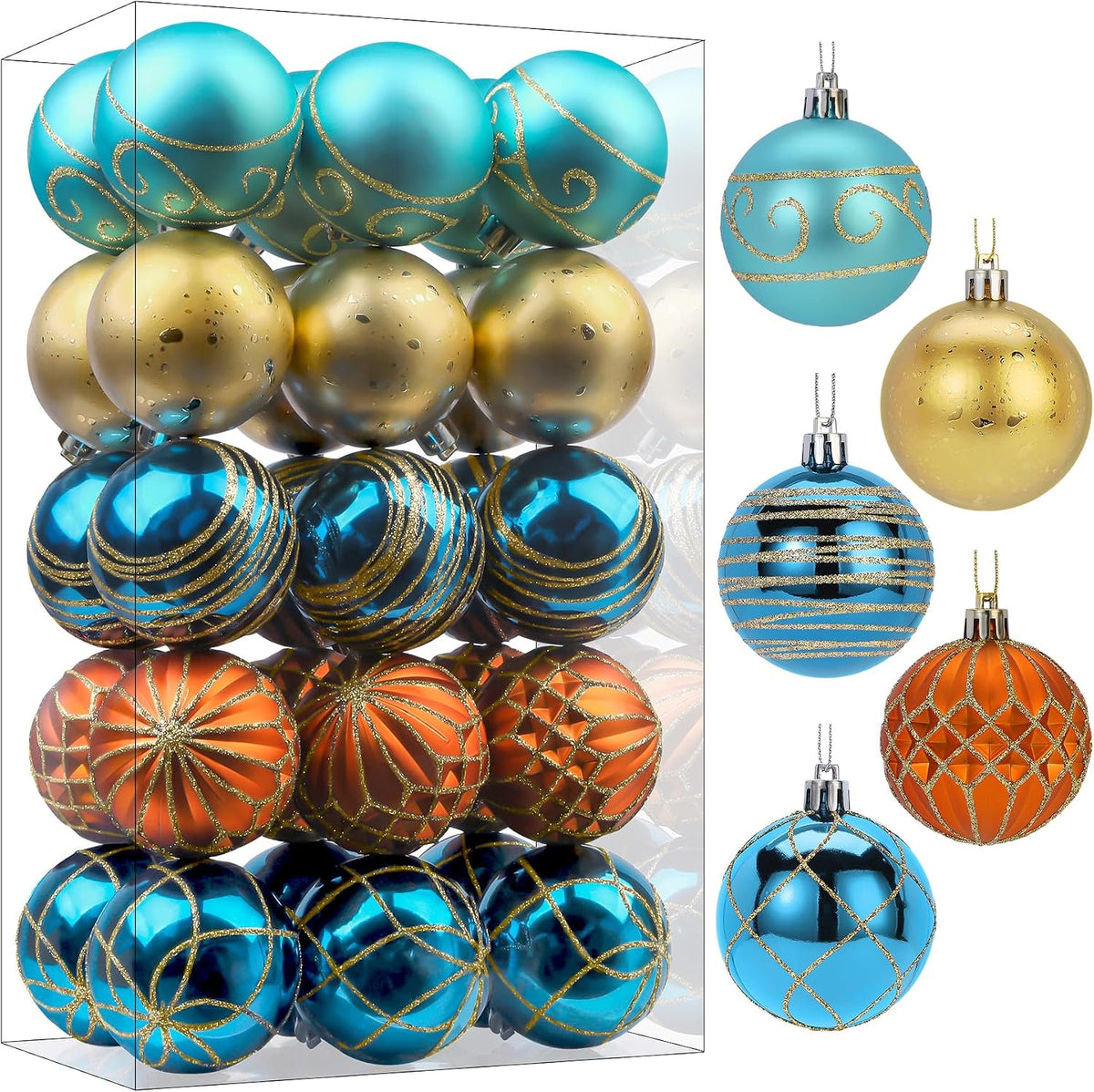 SHareconn - 30 bolas de árbol de Navidad de 2.36 pulgadas, bolas de...
