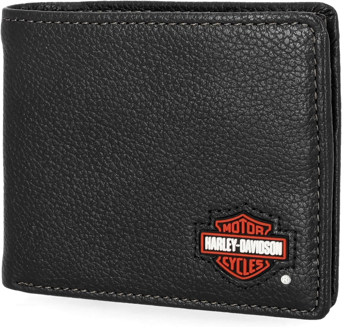 Harley-Davidson Cartera de cuero genuino con bloqueo RFID para hombre