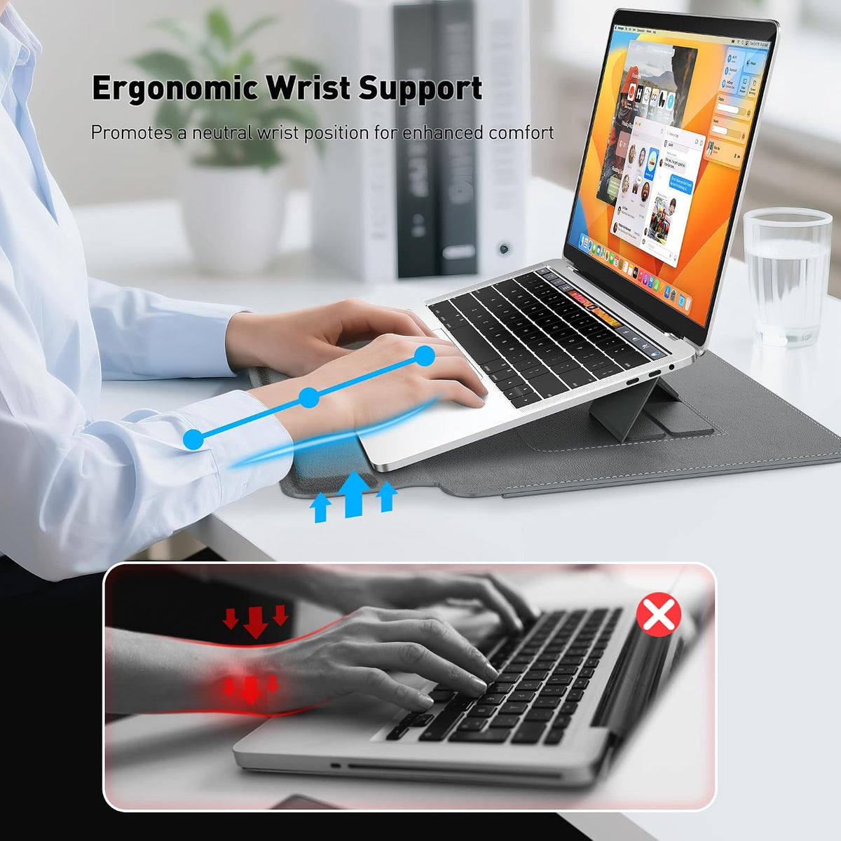 AboveTEK Escritorio portátil para laptop con alfombrilla retráctil...