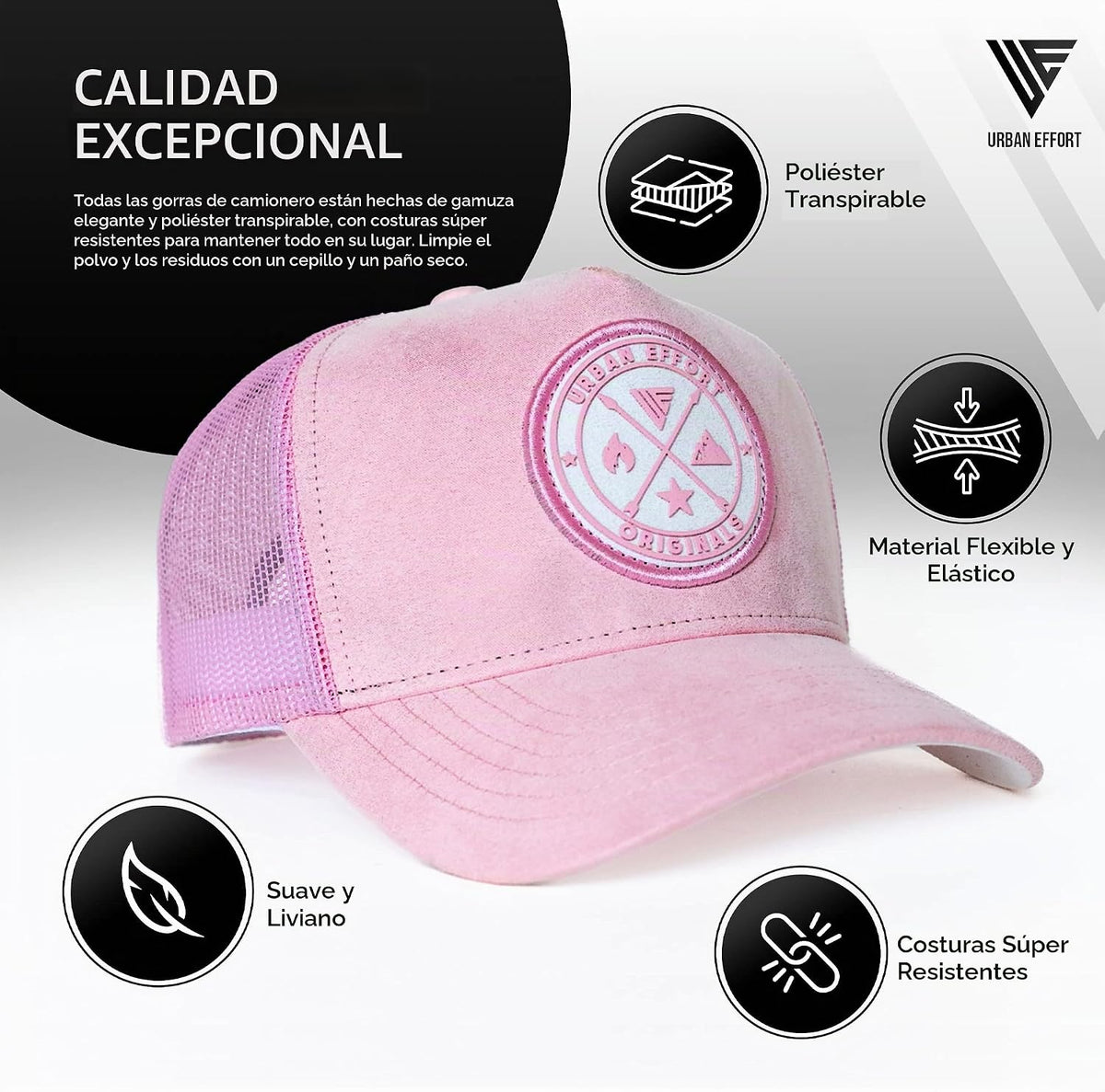 Urban Effort Trucker Hat para hombre – Gorra de béisbol con parte t...