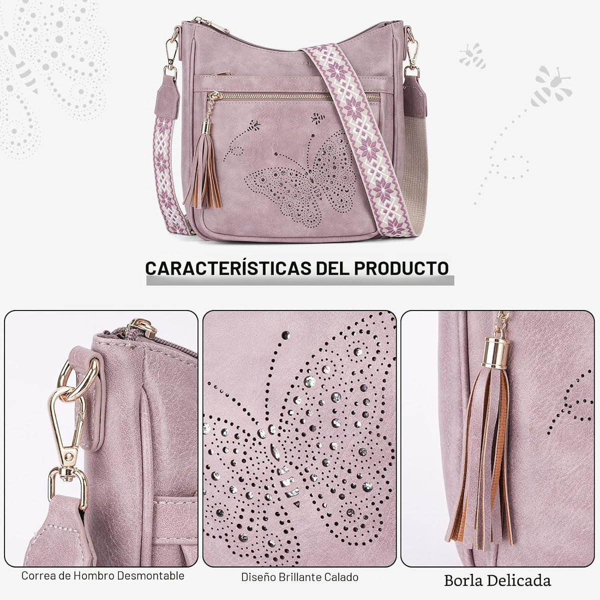 KITEVIUN - Bolsos tipo bandolera medianos para mujer, modernos, bol...