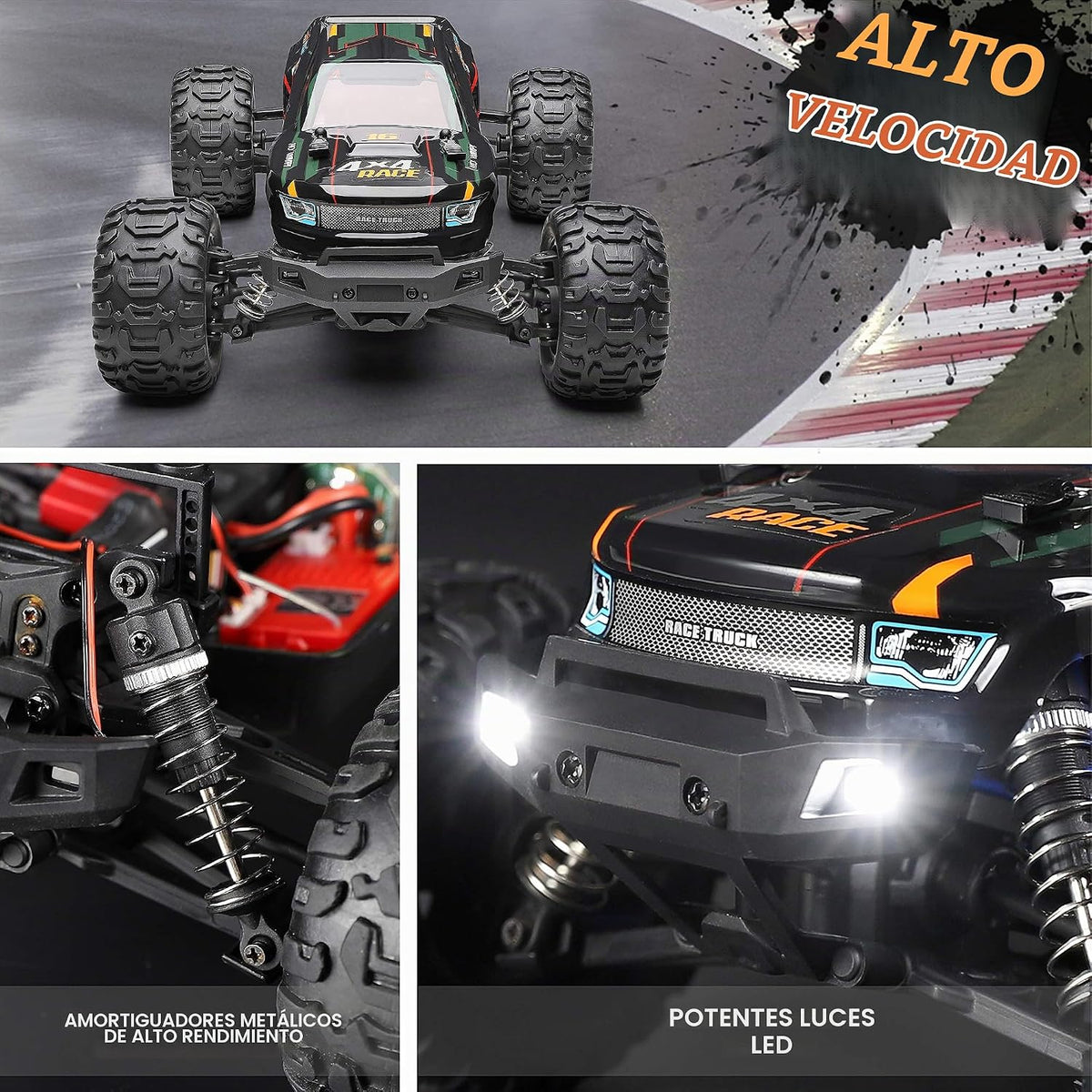 HAIBOXING Coche de control remoto 16889, escala 1:16, 2.4 GHz, auto...