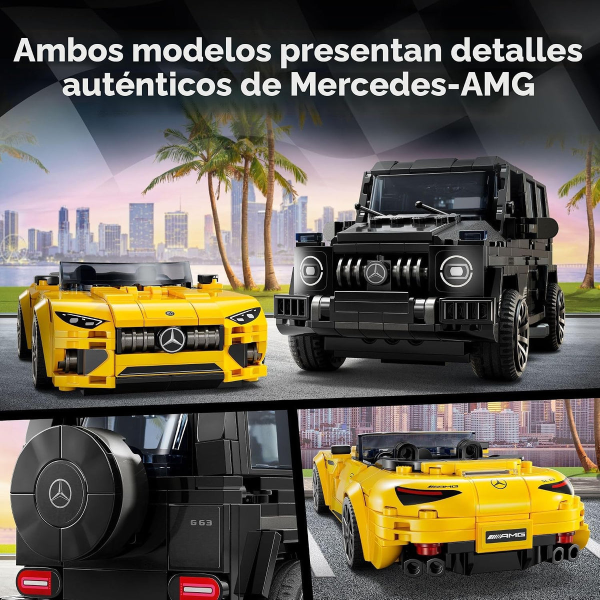 LEGO Speed Champions Mercedes-AMG G 63 & SL 63 - Juguetes de co...