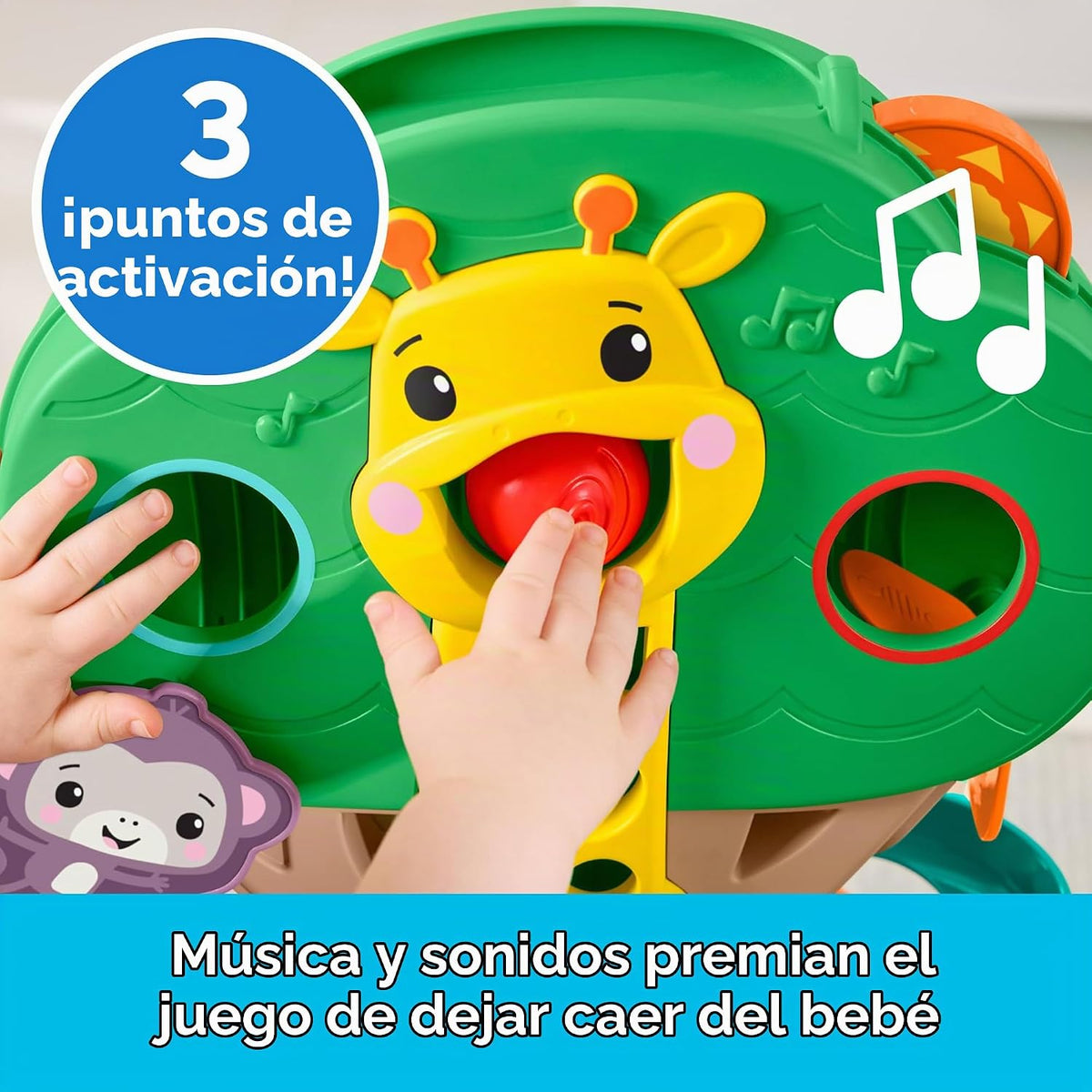 Fisher-Price Juguete de actividad musical de árbol de la selva sent...