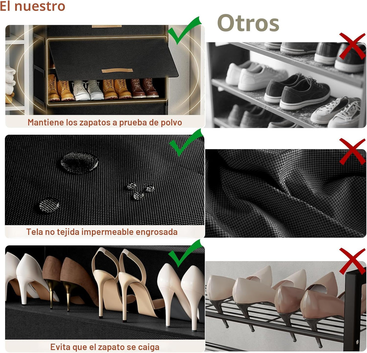 UNITSTAGE Zapatero de 7 niveles con puerta, almacenamiento de 28 pa...