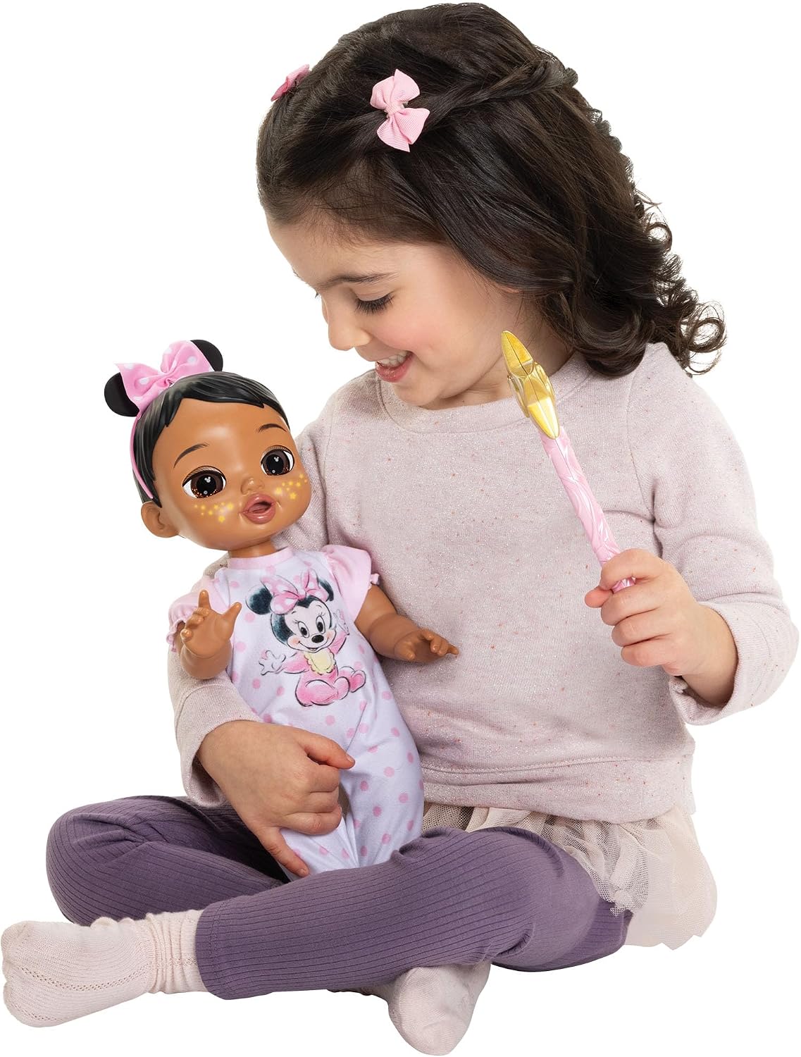 Disney Darlings - Muñeca interactiva de bebé de 13 pulgadas, luces...